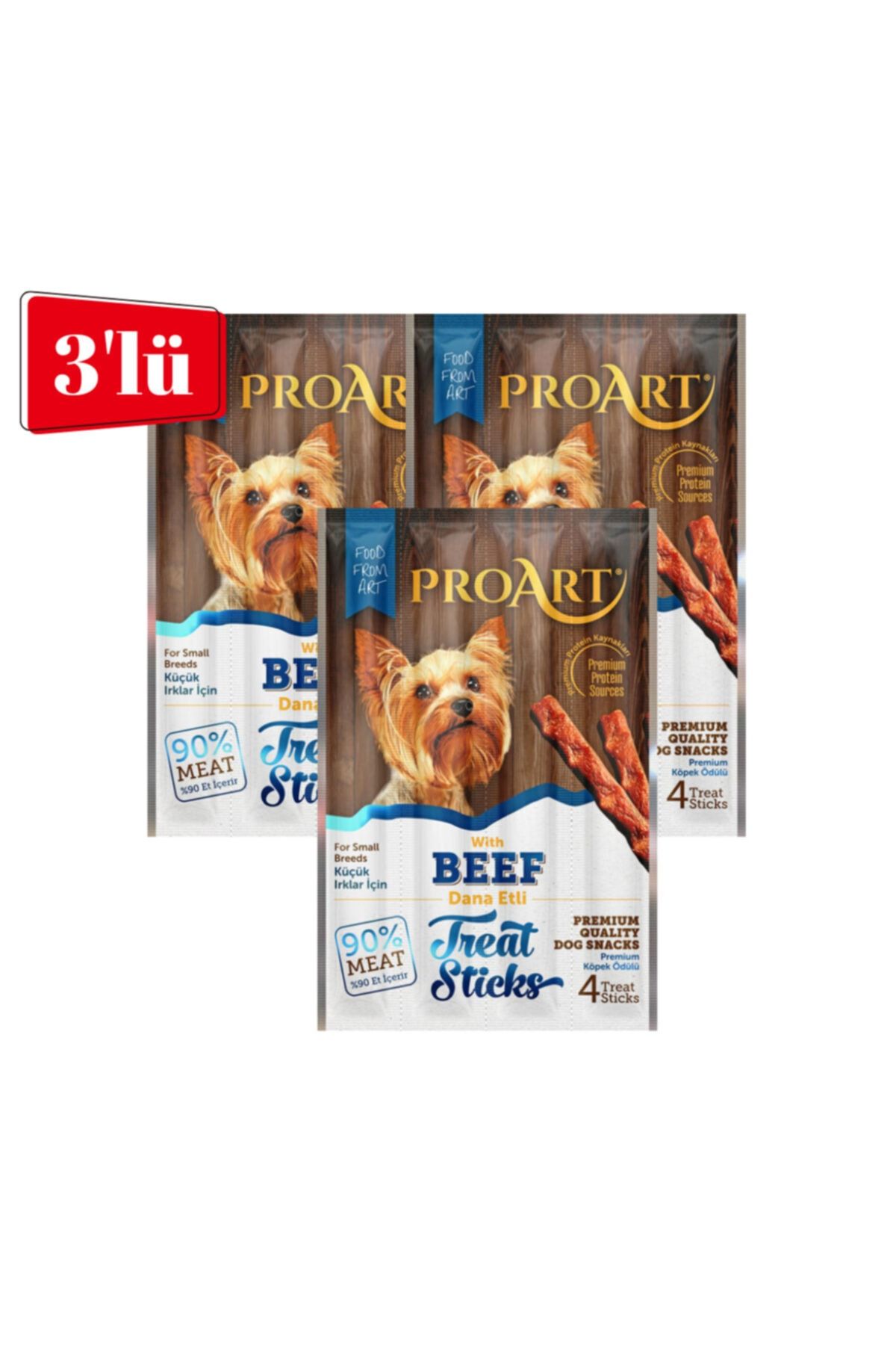 proart Dana Etli Küçük Irk Köpek Ödül Çubuğu 4*5 Gr X 3 Adet