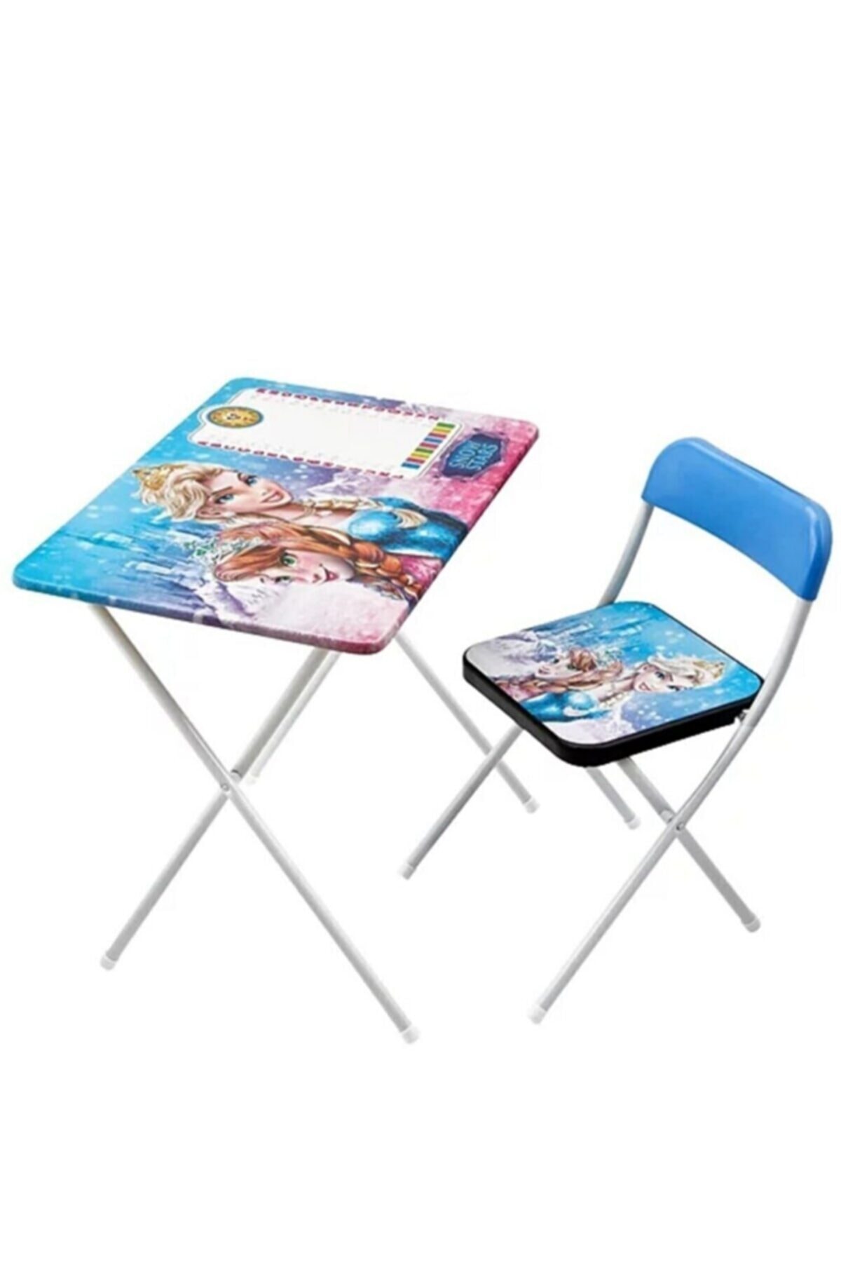 Rebber Elsa Anna Katlanabilir Çocuk Ders Çalışma Masa Sandalye Seti