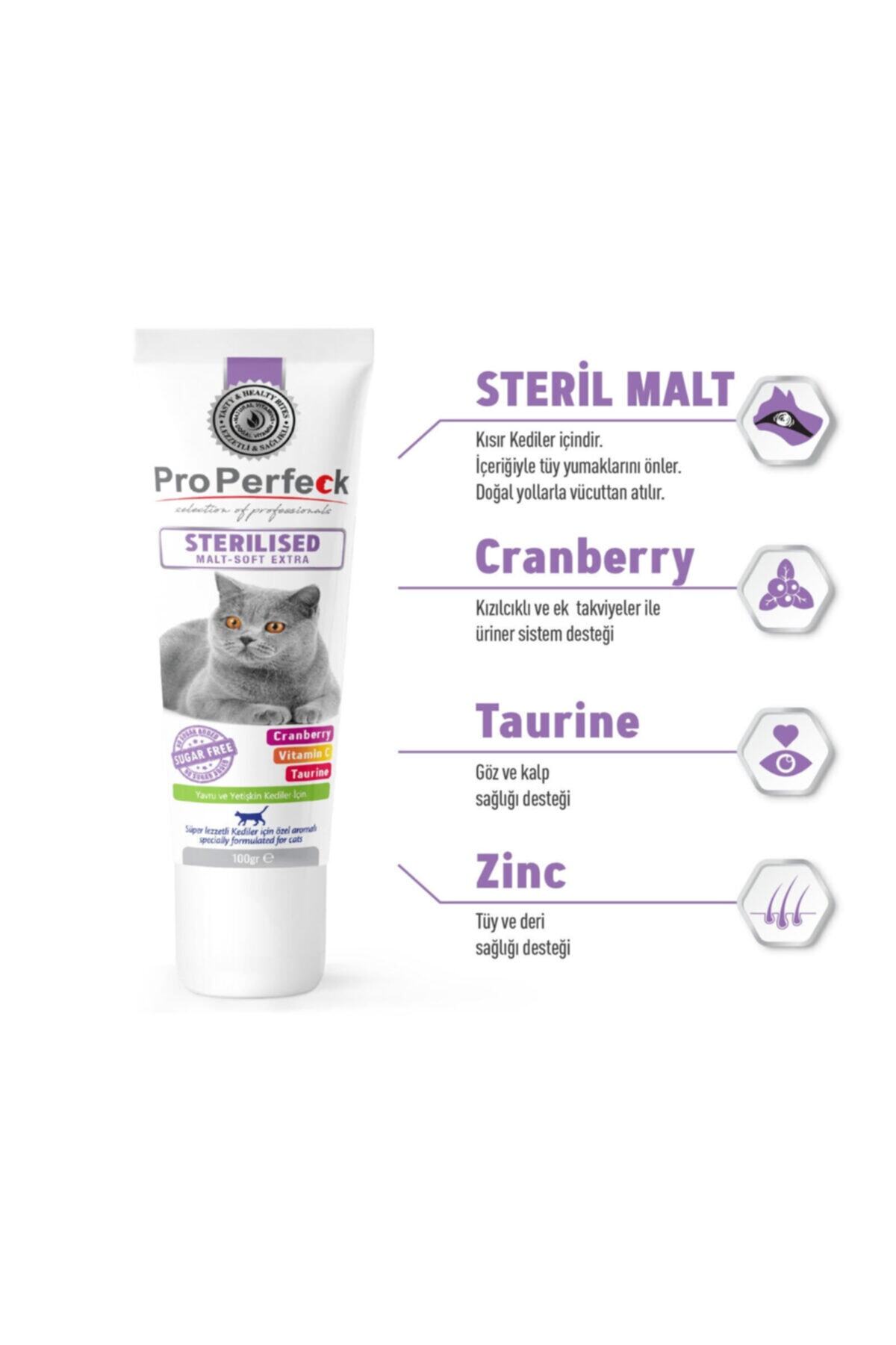 pro perfeck Sterillised Malt Soft Extra ( Kısır Kediler Için Urinary Destekli ) 100 Gr