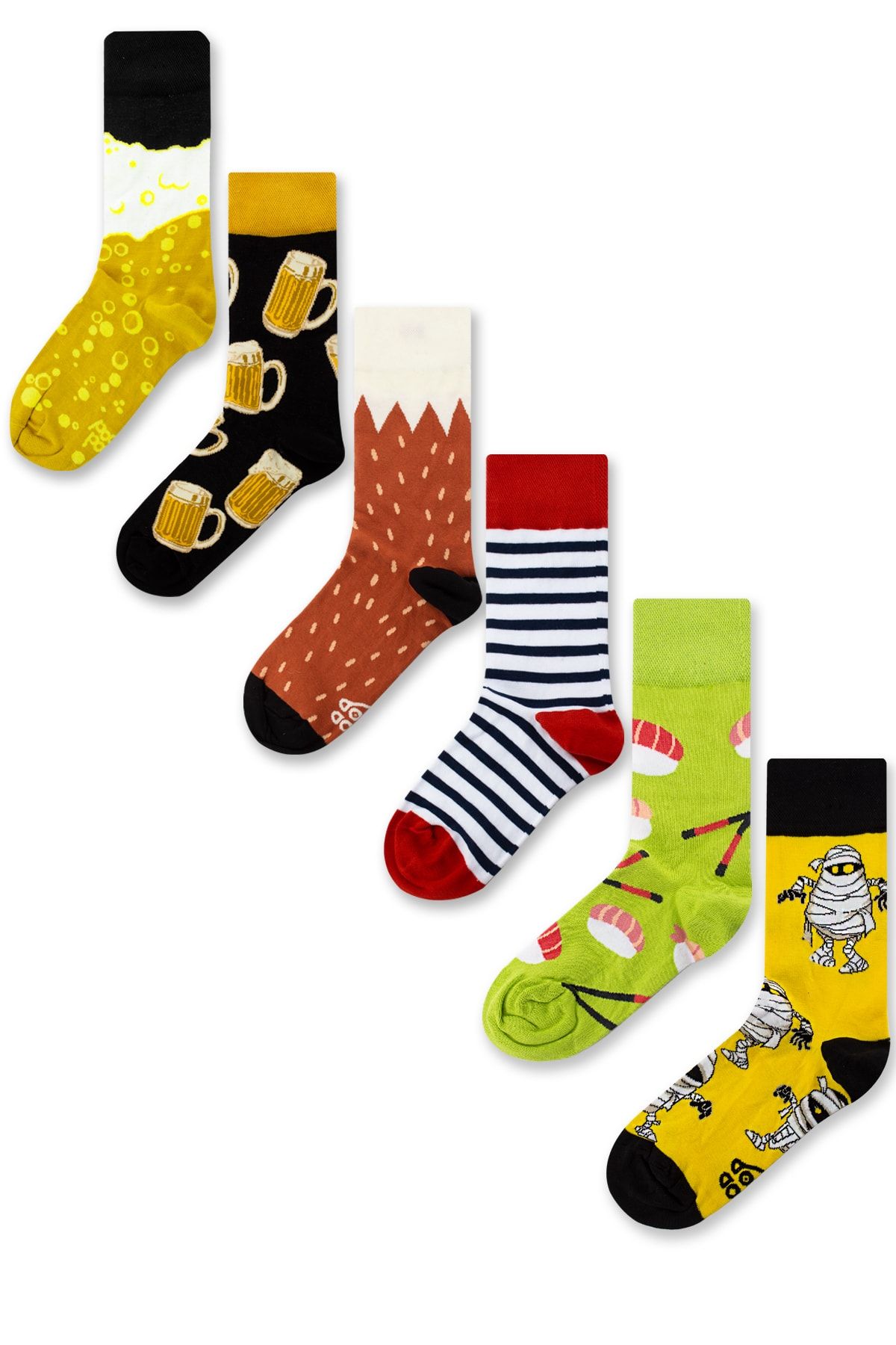 Socksarmy Çizgili, Çilek Desenli 6 'lı Çorap Seti