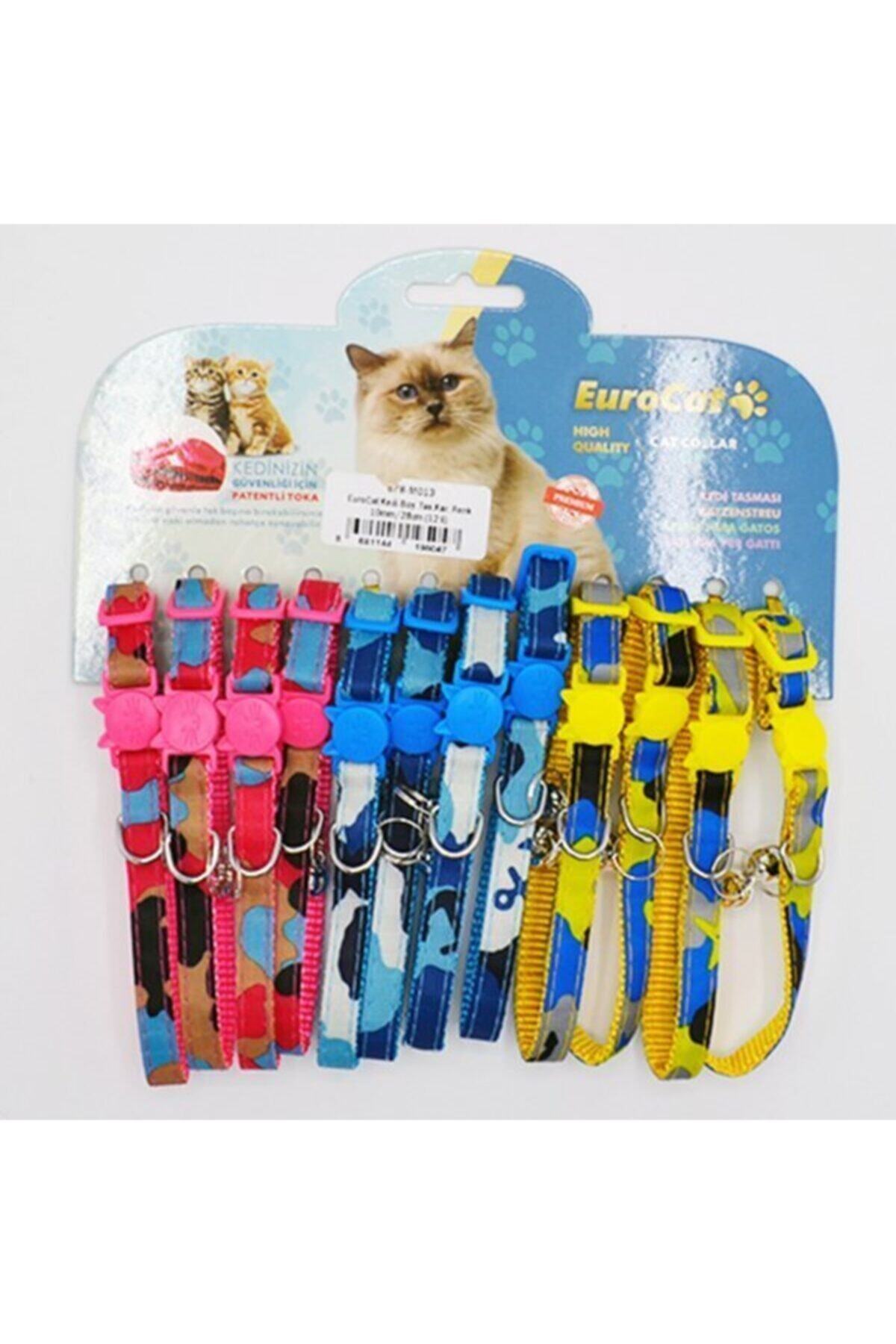 Eurocat Kedi Boyun Tasması Karışık Renk 10mm/28 cm 12 Adet