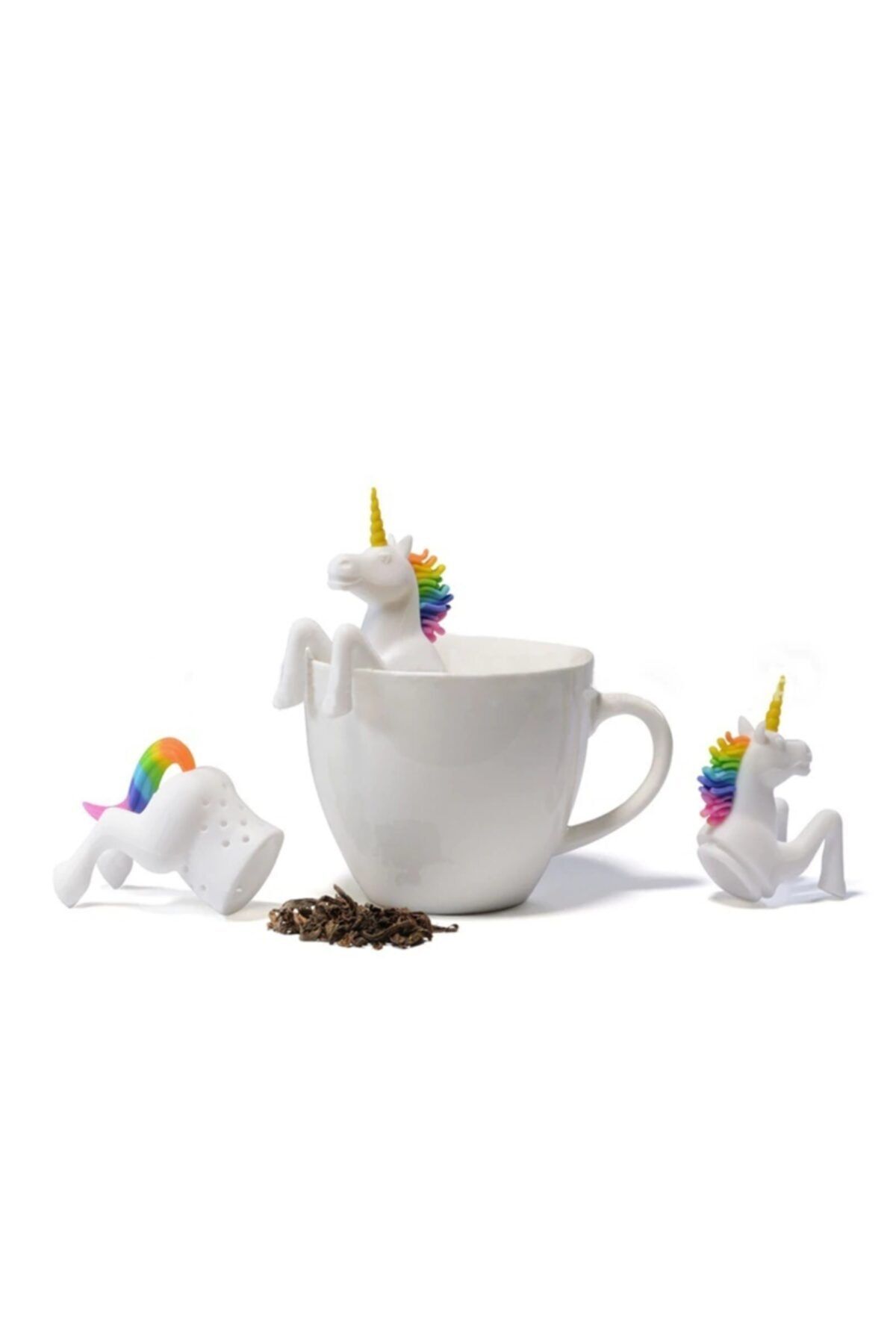 SYNOPE Silikon Çay Süzgeci Ilginç Sevimli Komik Unicorn Filtre Çay Demleme Süzgeci