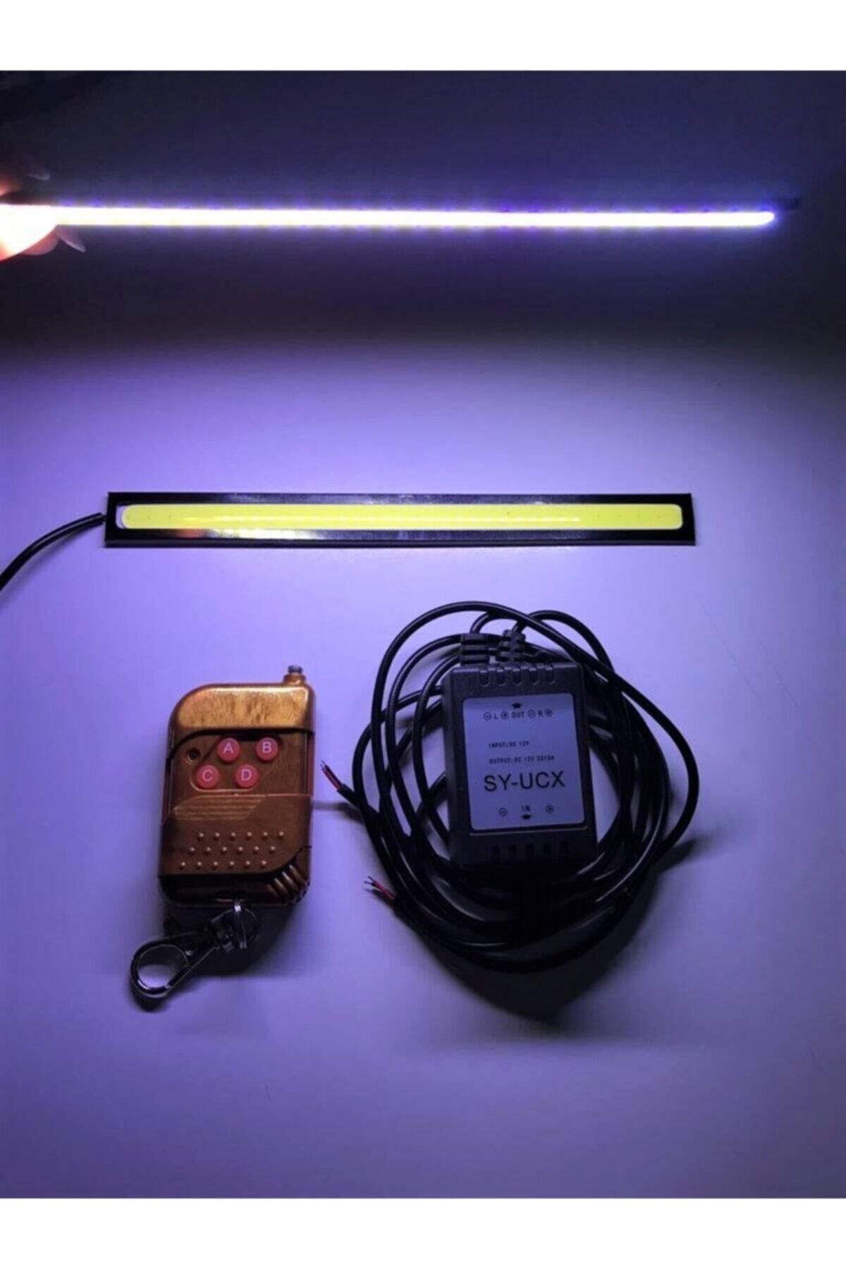 EKT Uzaktan Kumandalı Çakarlı Gündüz Ledi-gündüz Farı-sis Farı 17cm 2 Adet Cob Led