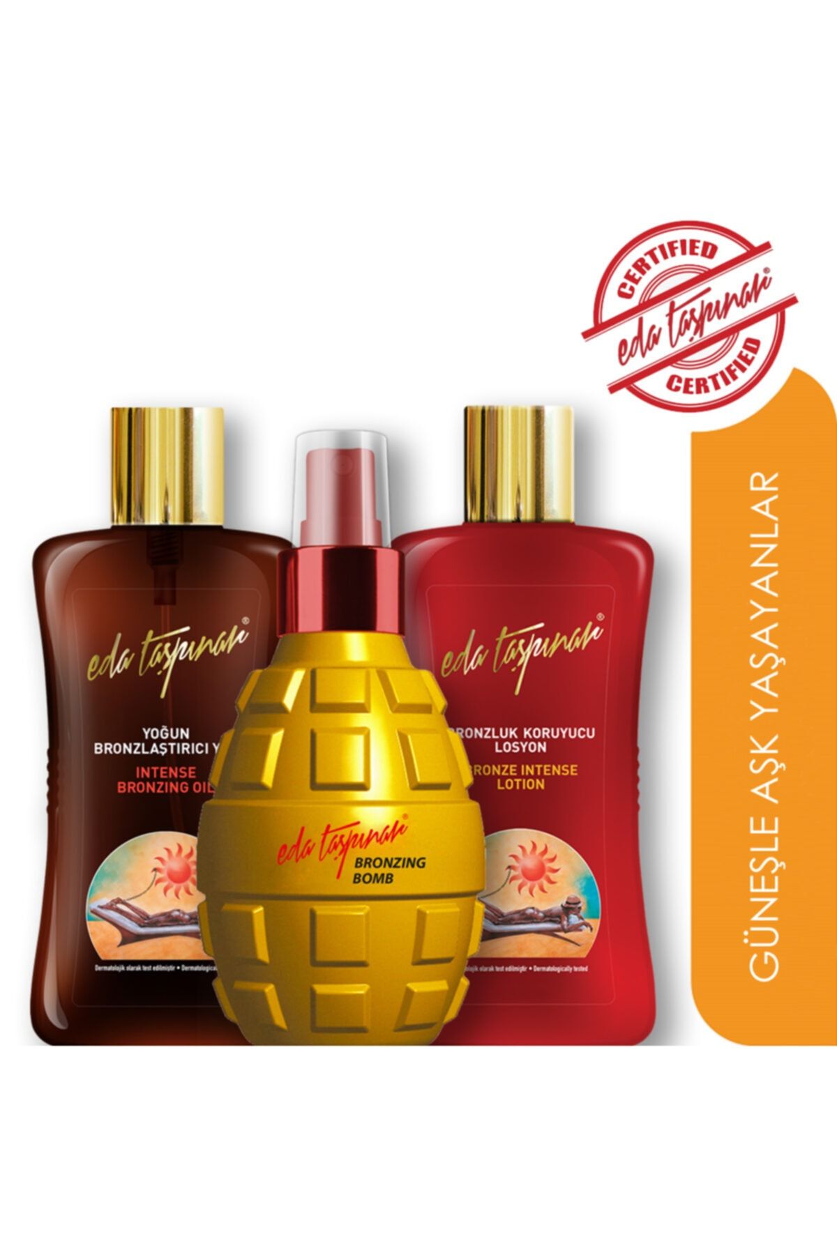 Eda Taşpınar Bronzing Bomb 200ml. Yoğun Bronzlaştırıcı Yağ 200ml. + Bronzluk Koruyucu Losyon 200ml