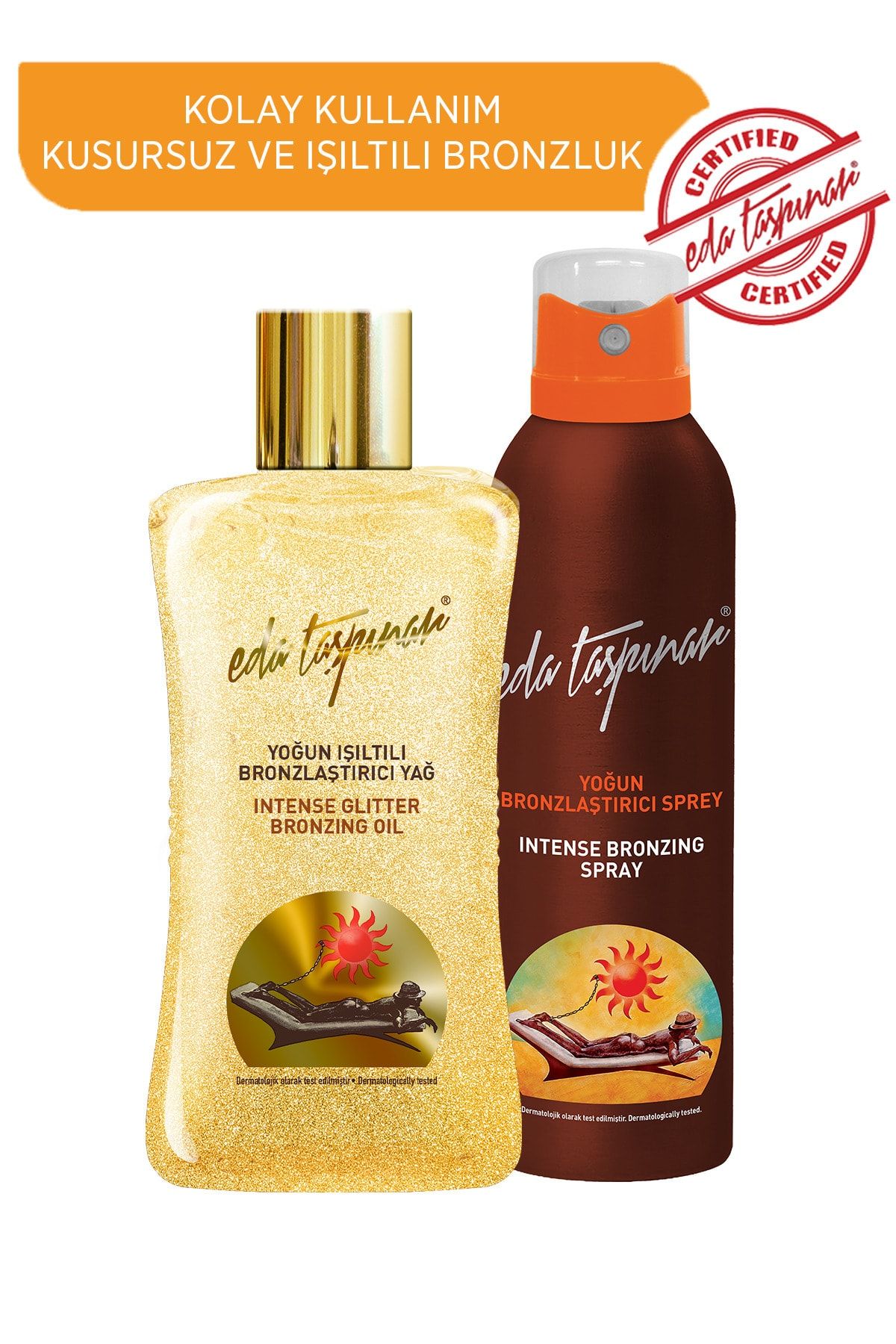 Eda Taşpınar Yoğun Işıltılı Bronzlaştırıcı Yağ 200 ml + Yoğun Bronzlaştırıcı Sprey 200 ml