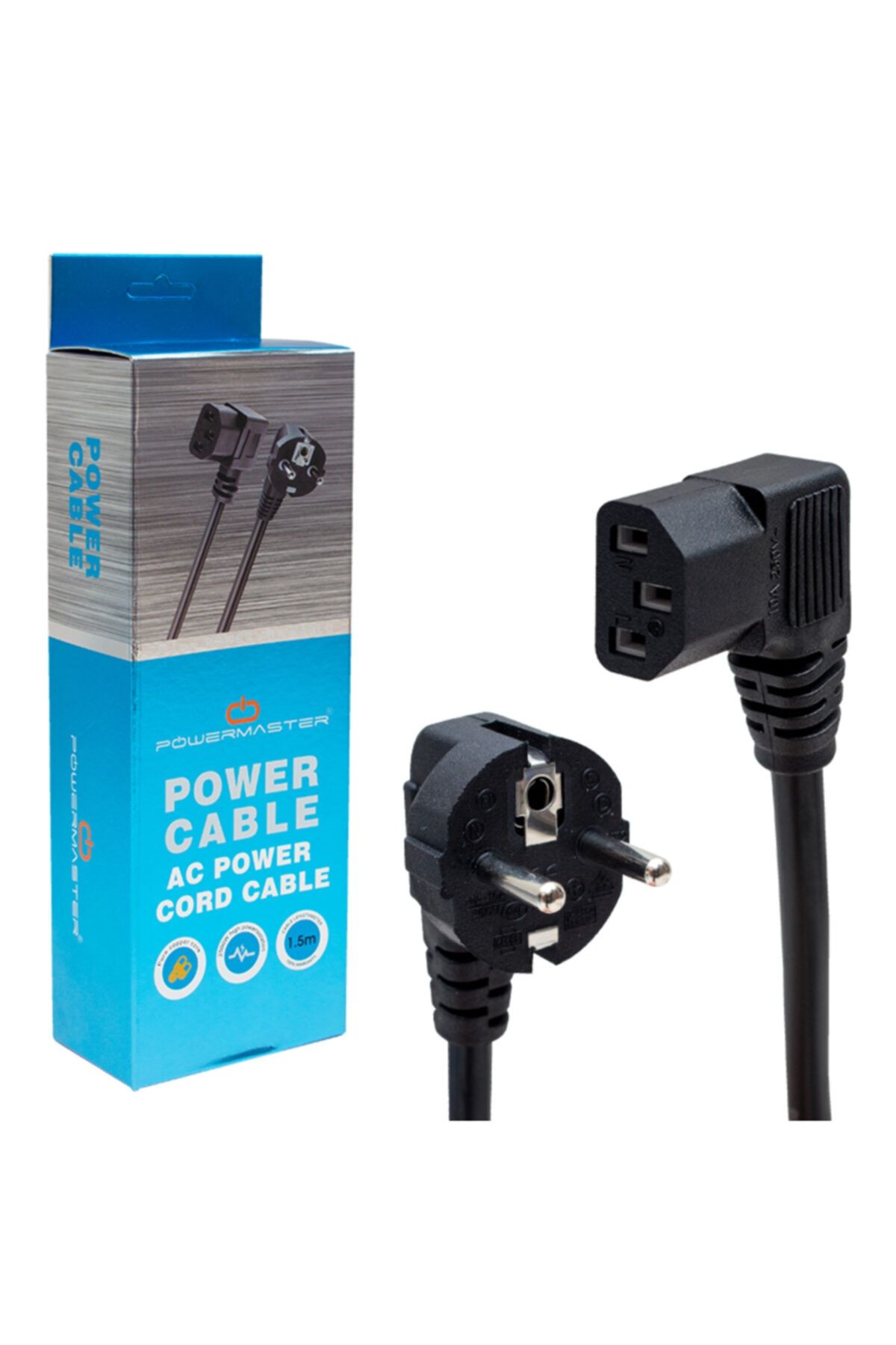 Powermaster 3 X 1 Mm 1.8 Metre 90 Derece L Tip C7 Power Kablo Kutulu