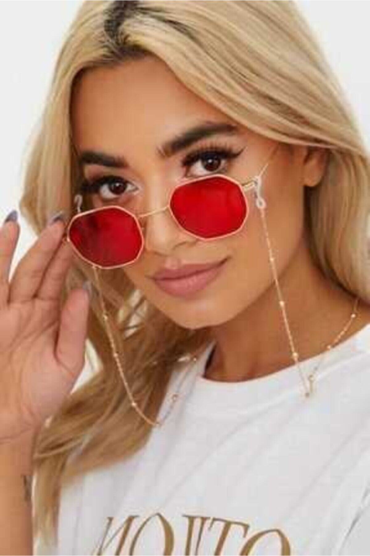 ROSALINDA COLLECTION Gözlük Zinciri Chic Minik Toplu Gold Altın Rengi Kadın Gözlük Askısı