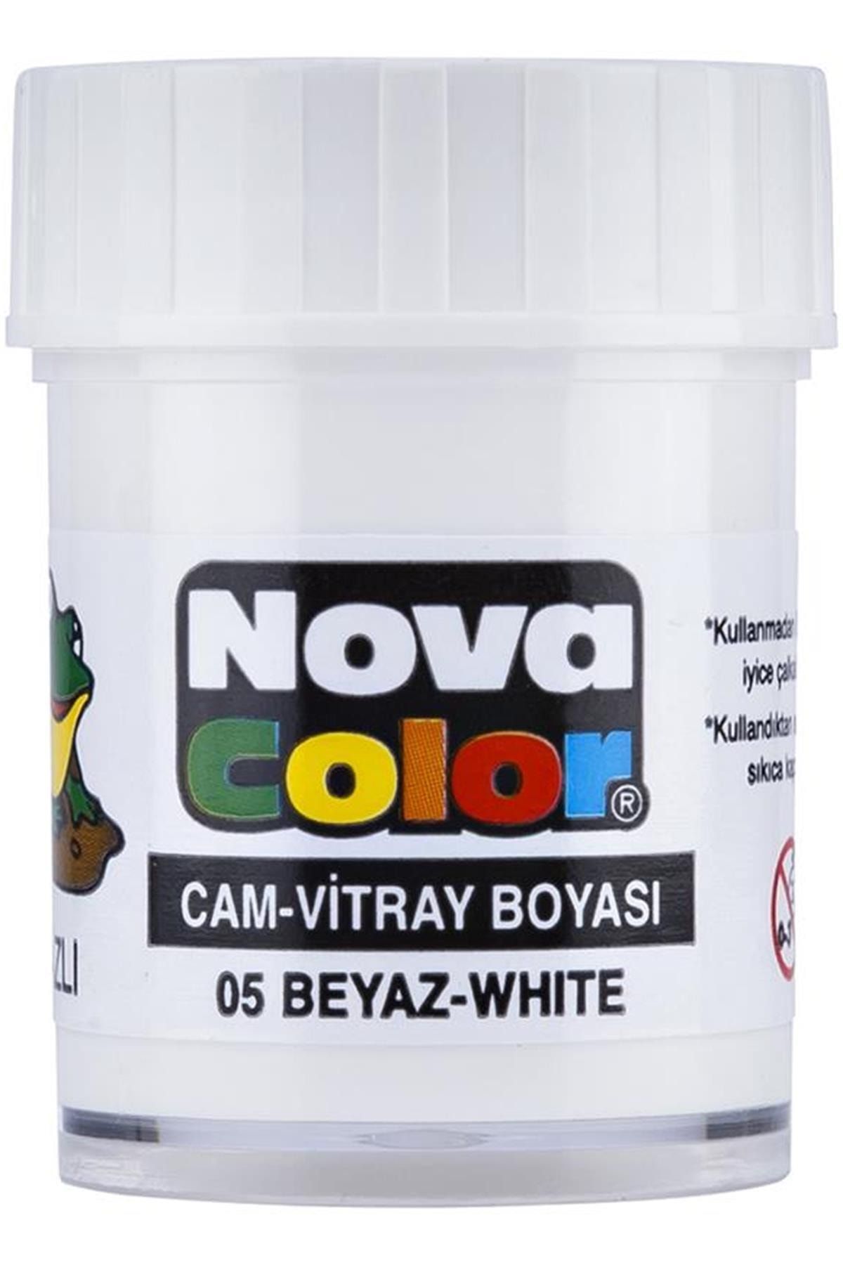 Nova Color Su Bazlı Cam Boyası Beyaz 12li Paket