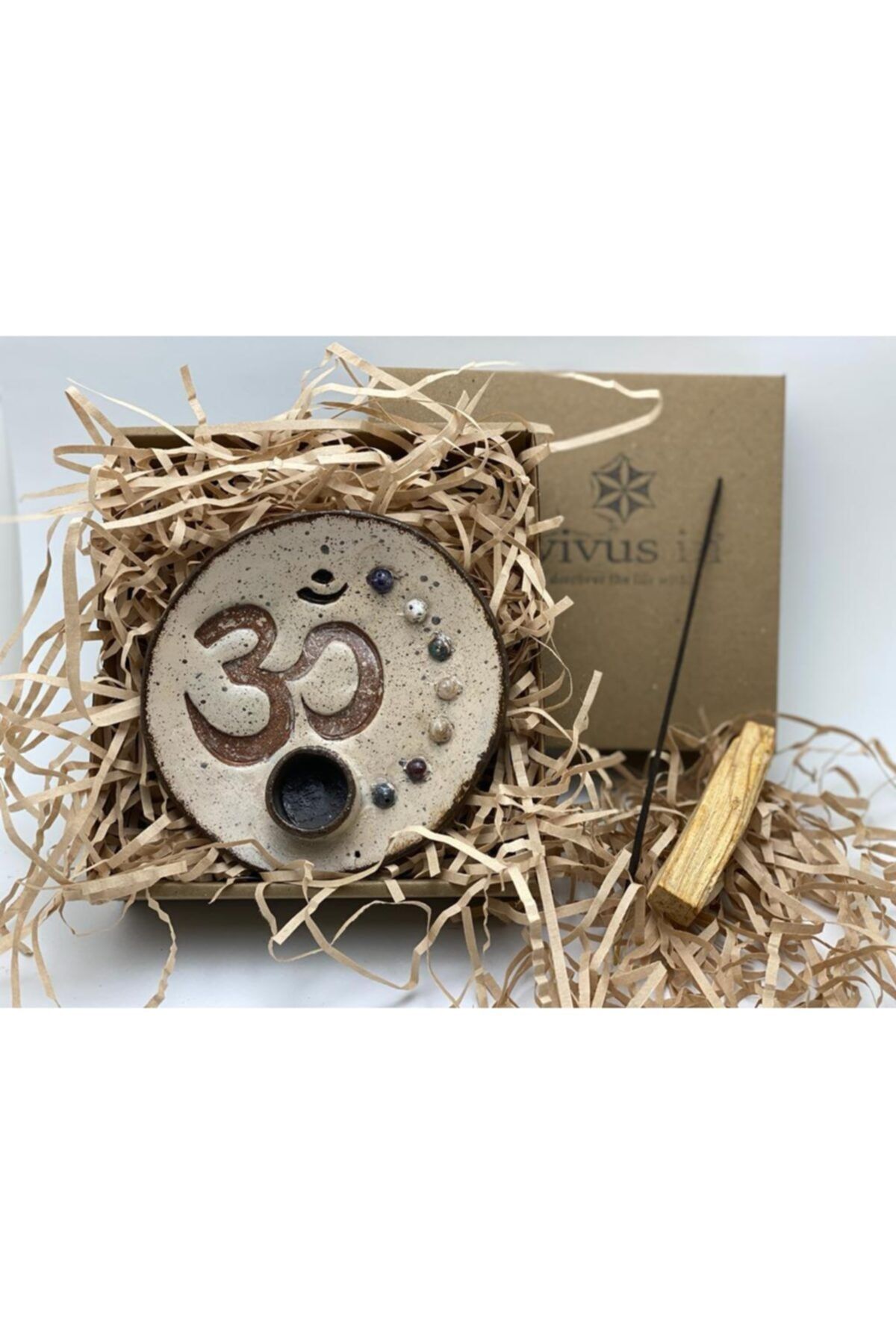 vivus in Vivusin Om Çakra Taşlı Palo Santo Kahve Palo Santo Hediyeli