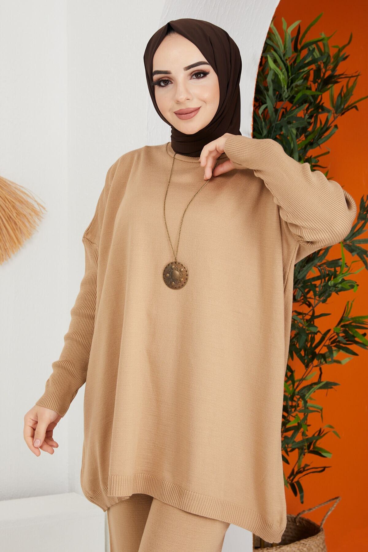 Bayanca Moda Kadın Tesettür Panço Model Kazak