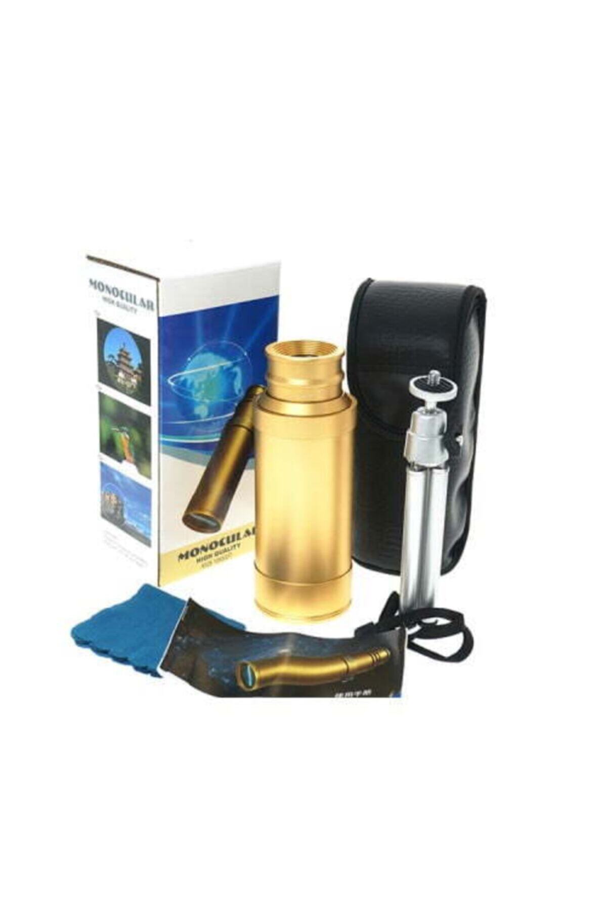 Xnews 50x50 Panda Metal Gövde Tek Gözle Büyük Mercek Korsan Dürbün Gold