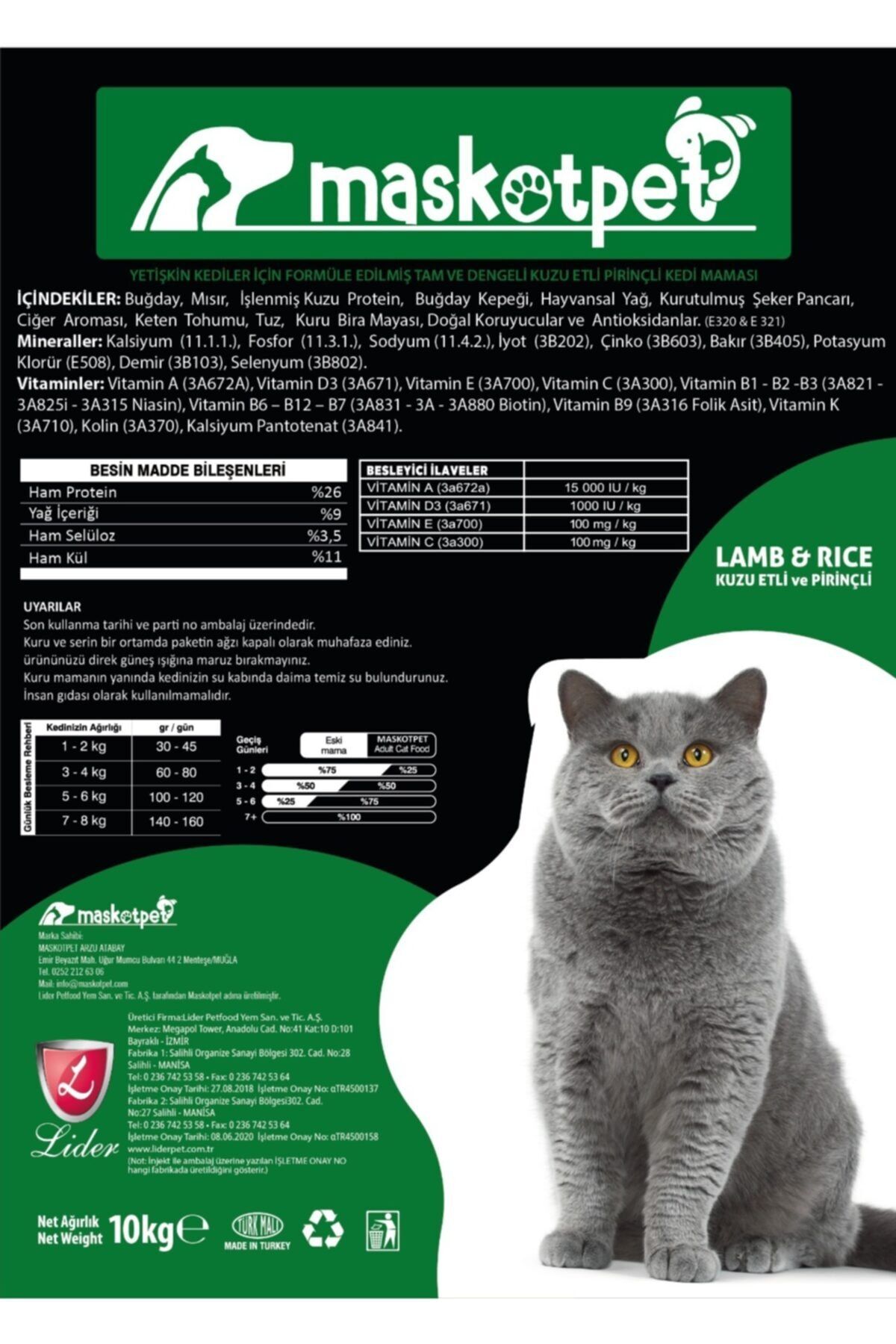 Maskot - Enjoy Kuzu Ve Pirinç Etli Yetişkin Kedi Maması 10 Kg