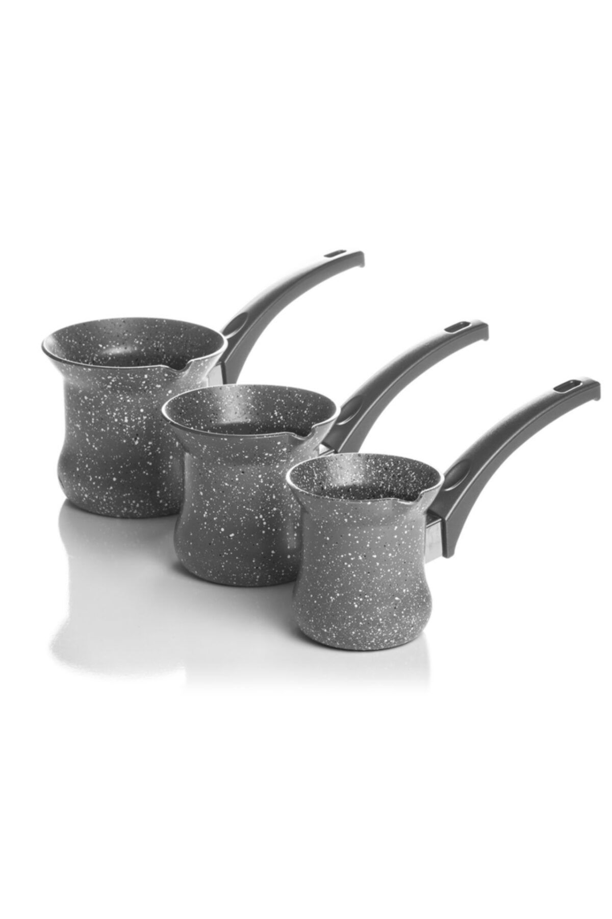 EW's Kitchenware Gri 3 Parça Granit Cezve Seti