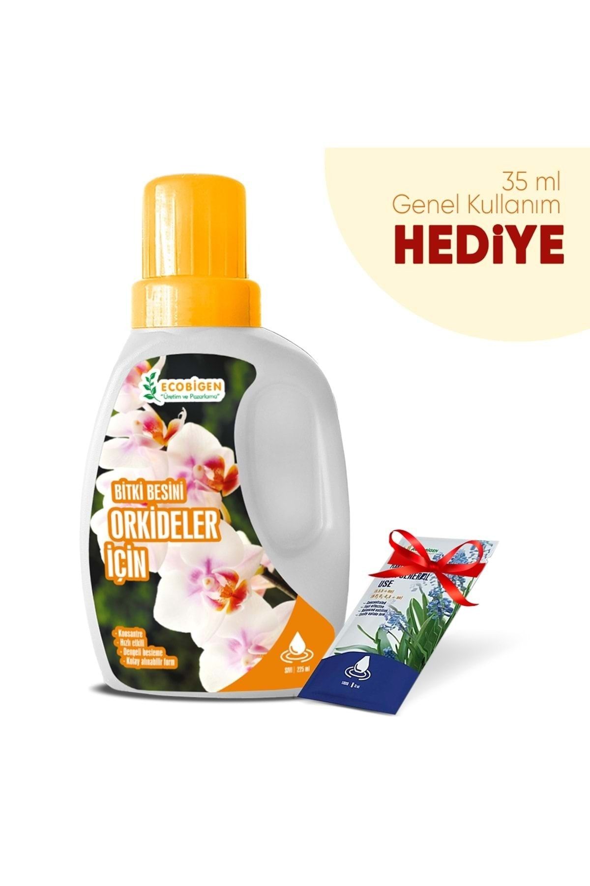 ECOBİGEN Orkideler Için Bitki Besini 225 ml + 35 ml Genel Kullanım Bitki Besini