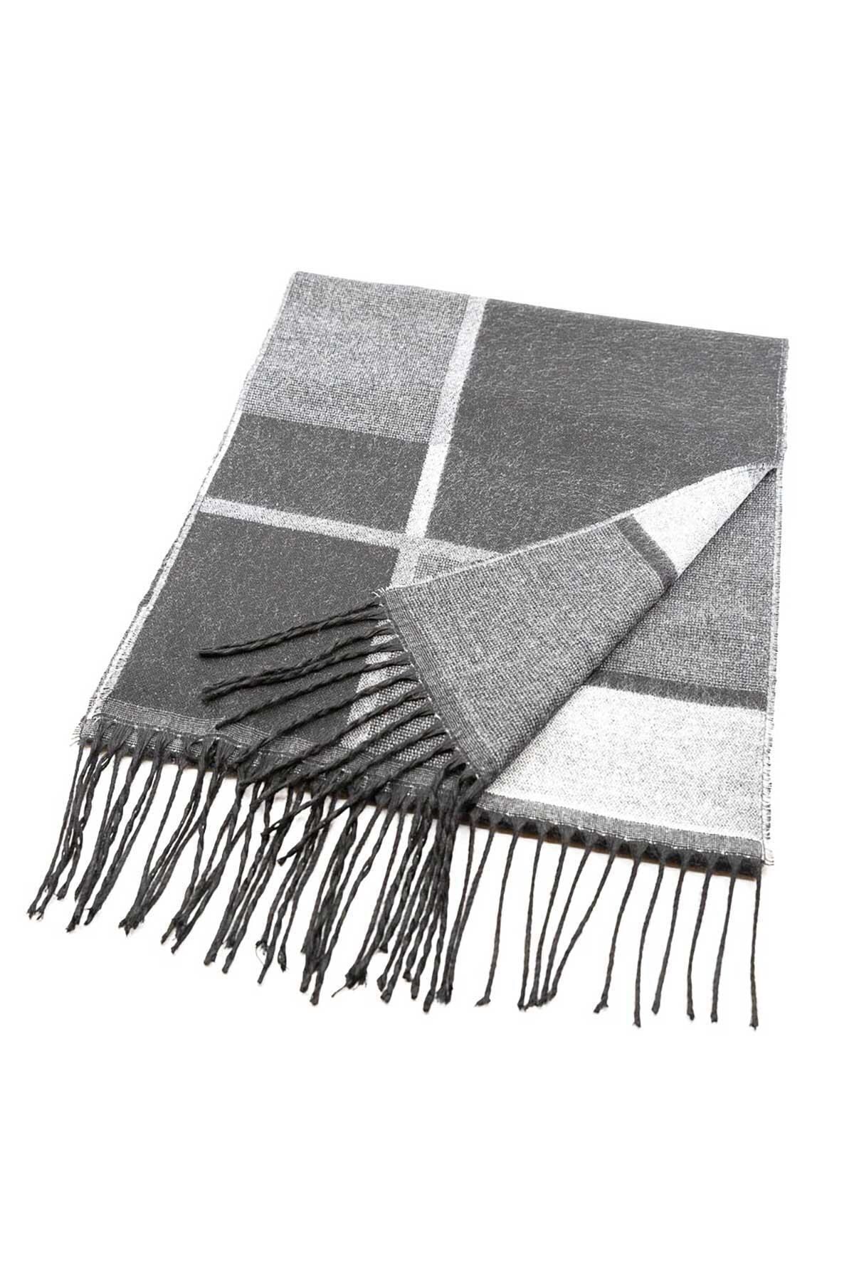 Suyutti Erkek Ekose Desenli Püsküllü Viskoz Kaşkol C19w-k9740-02