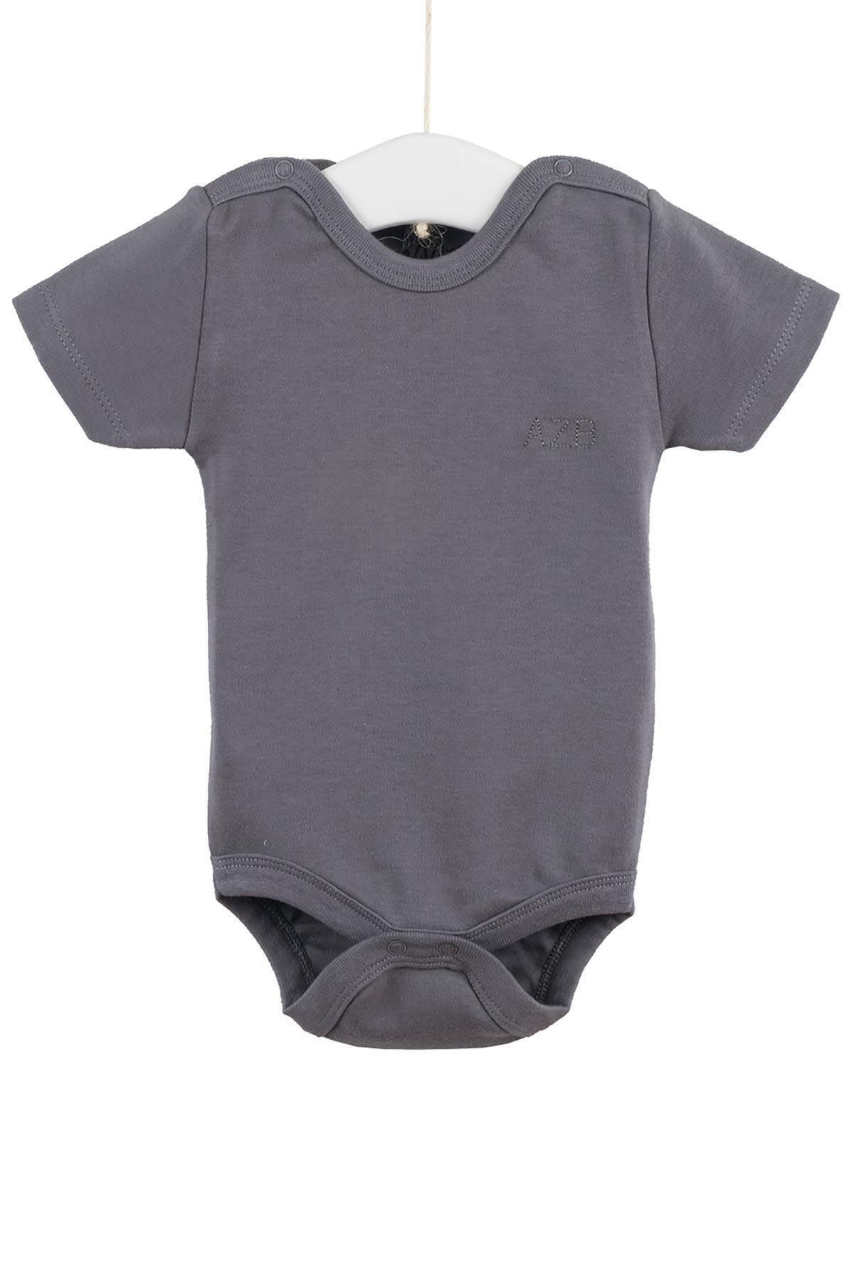 Aziz Bebe Kız Bebek Çıtçıtlı Kısa Kollu Body 0-12 Ay Azz001725-1