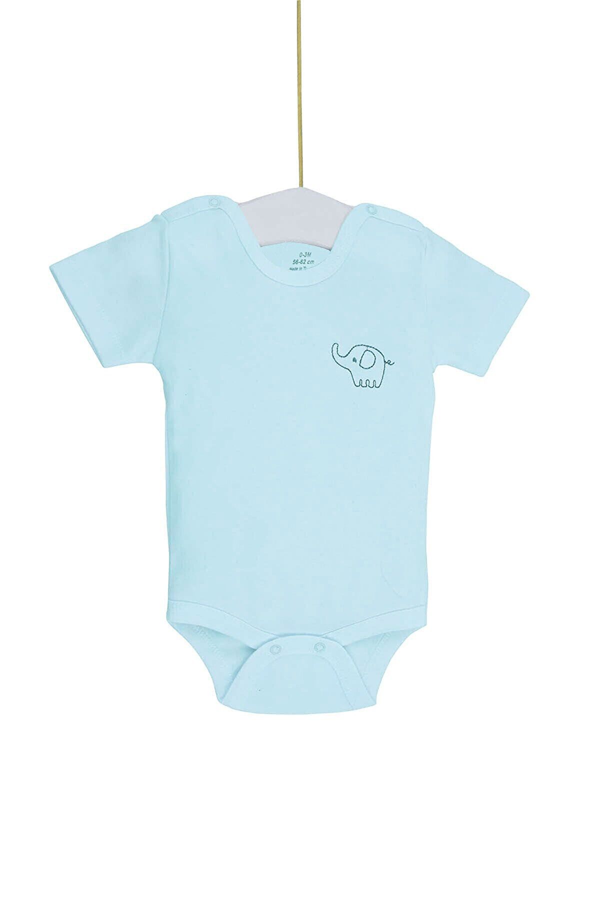 Aziz Bebe Bebek Çıtçıtlı Kısa Kollu Body 0-12 Ay Azz001780