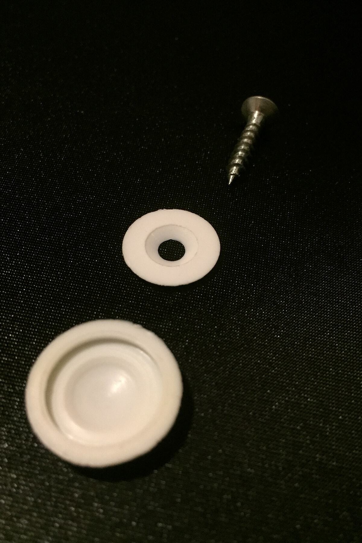 Konur Store Vida Gizleyici-geçmeli Plastik Pul Ve Kapak Beyaz- 50 Adet Vida Hariç (PUL VE KAPAK)
