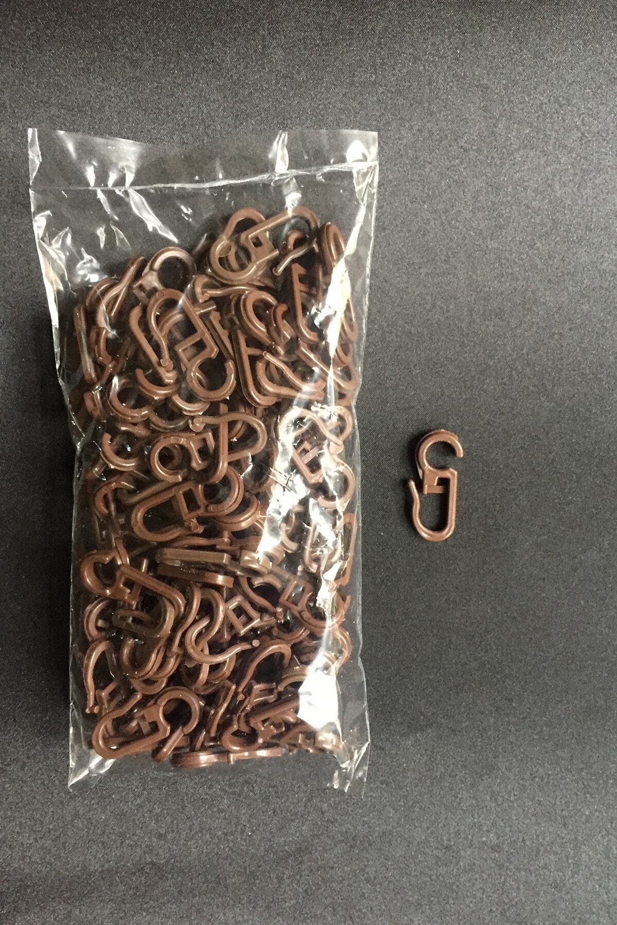 Konur Store Rustik Perde,halka Klipsi, Ceviz Rengi-100 Adet.
