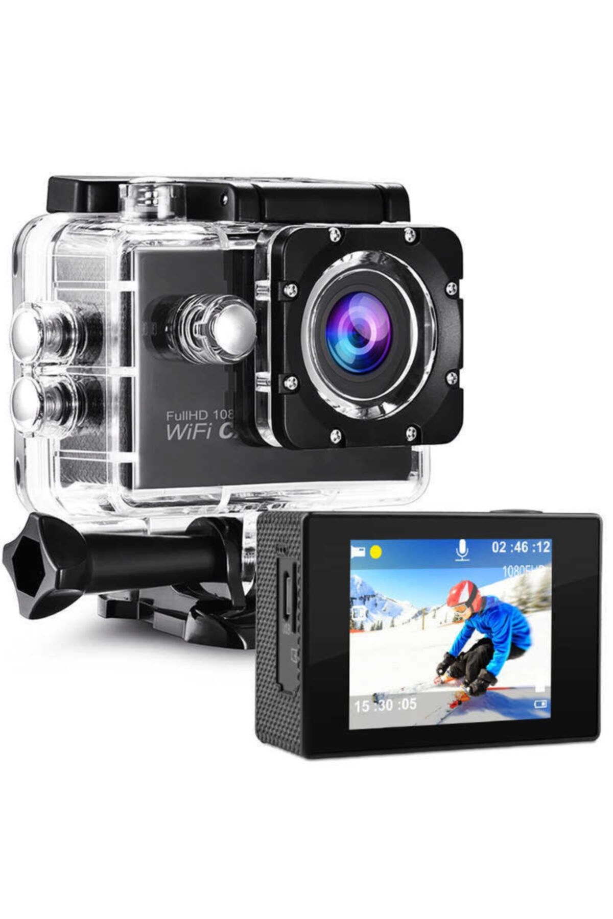 Ausek At-g100 Aksiyon Kamerası 12 Milyon Piksel 2.0 Inç Lcd Ekran 1080p Hd Görüntü Kalitesi