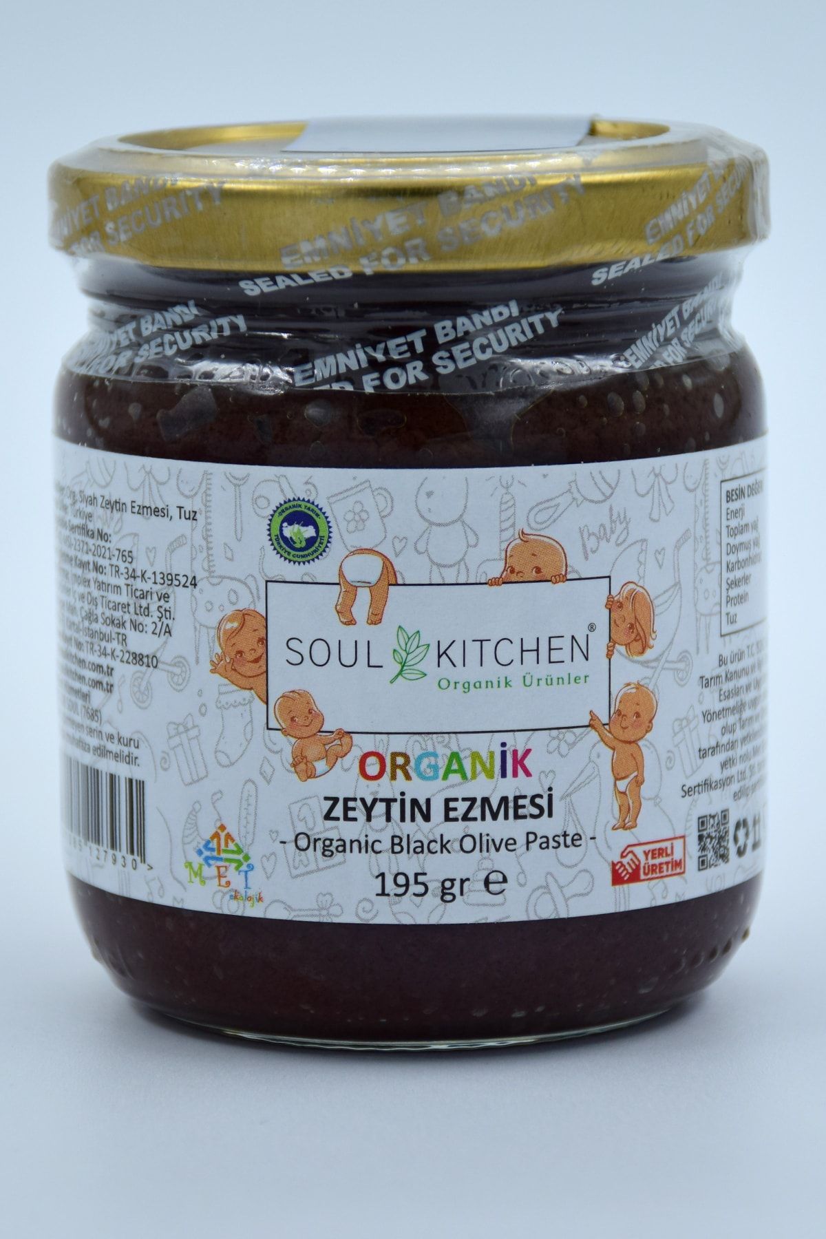 Soul Kitchen Organik Ürünler Organik Bebek Zeytin Ezmesi 195gr