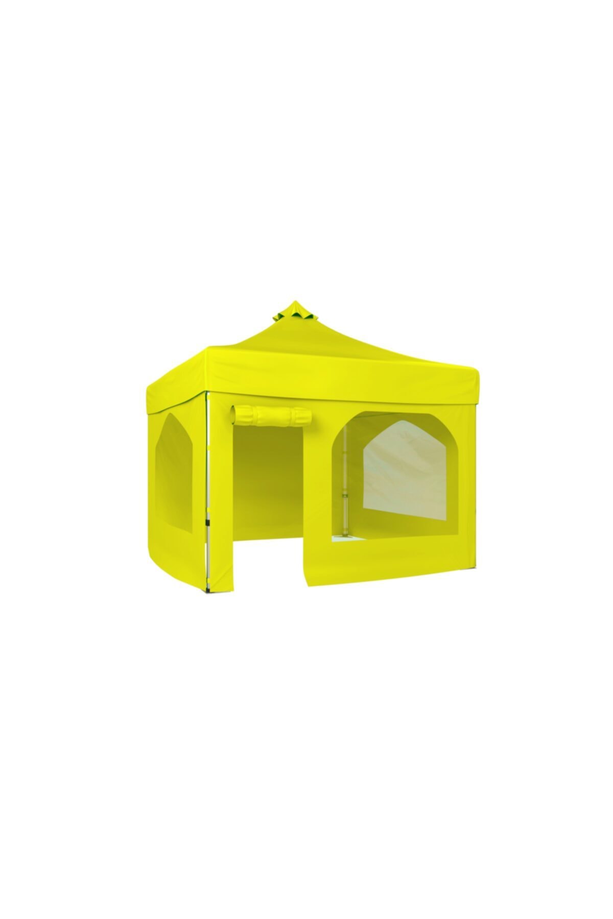 CLK Garden Clk 3x3 52mm Alüminyum Katlanabilir Tente 4 Yan Kapalı 2 Camlı 1 Kapılı Pencereli Tam Duvarlı