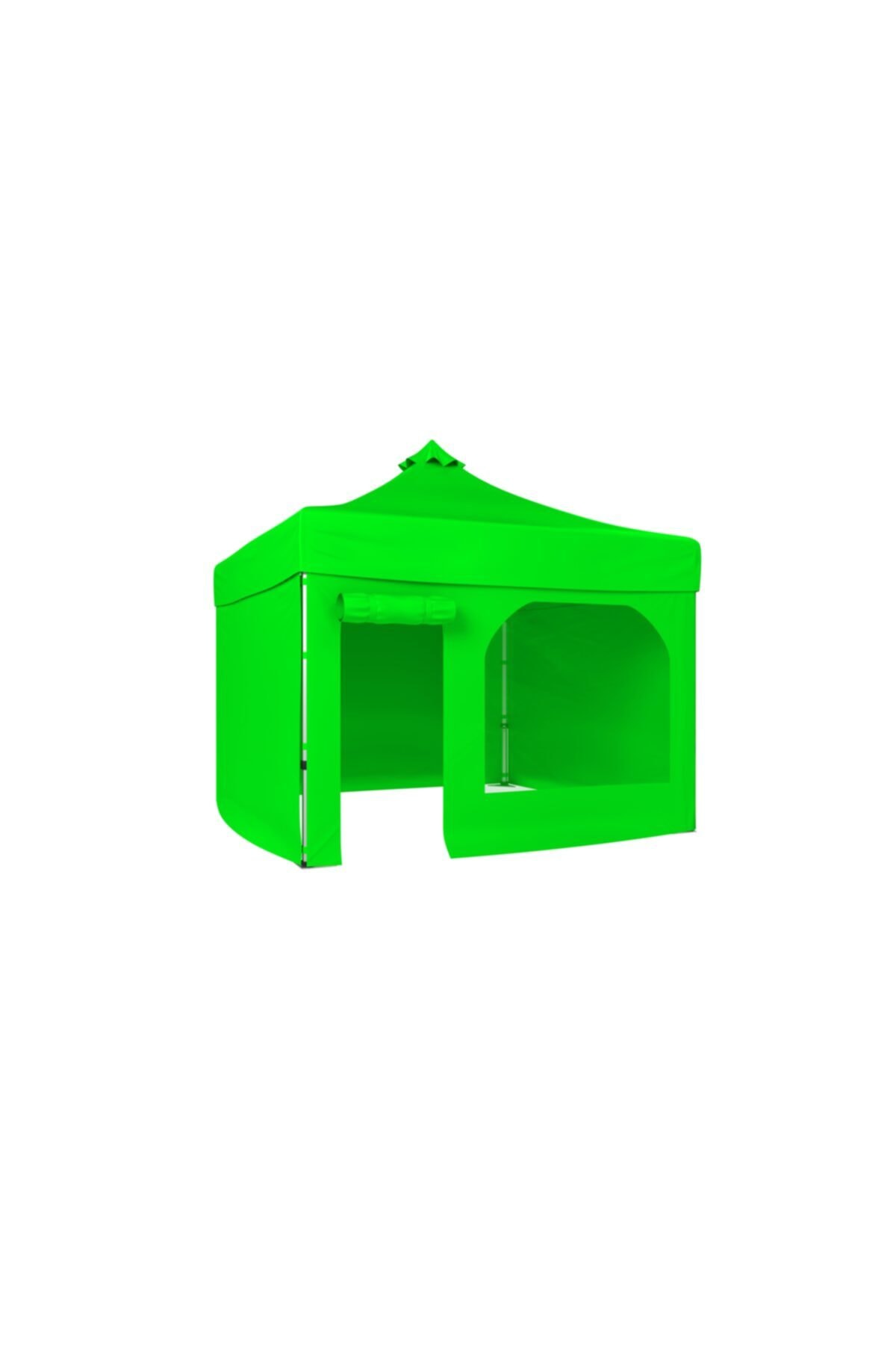 CLK Garden Clk 3x3 52mm Alüminyum Katlanabilir Tente 4 Yan Kapalı 1 Kapılı Pencereli Tam Duvarlı