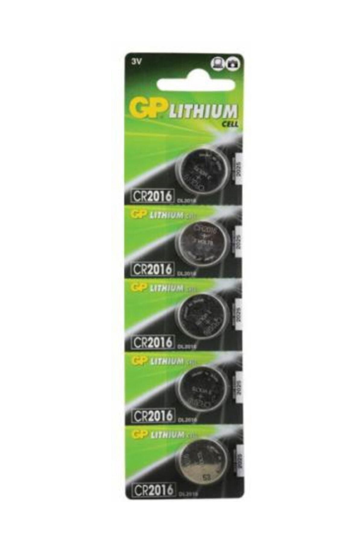 GP 5 Adet 3 Volt Cr2016 Lityum Düğme Para Pil(dl2016 Bios-hesap Makinesi Lithum Pili