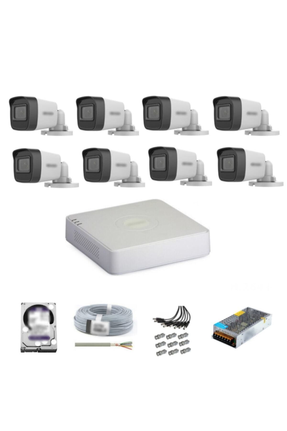 Hikvision Haıkon 8 Kameralı Güvenlik Kamera Hazır Set 1tb 7/24 Hdd-1tb Kayıt Kapasiteli Sistem