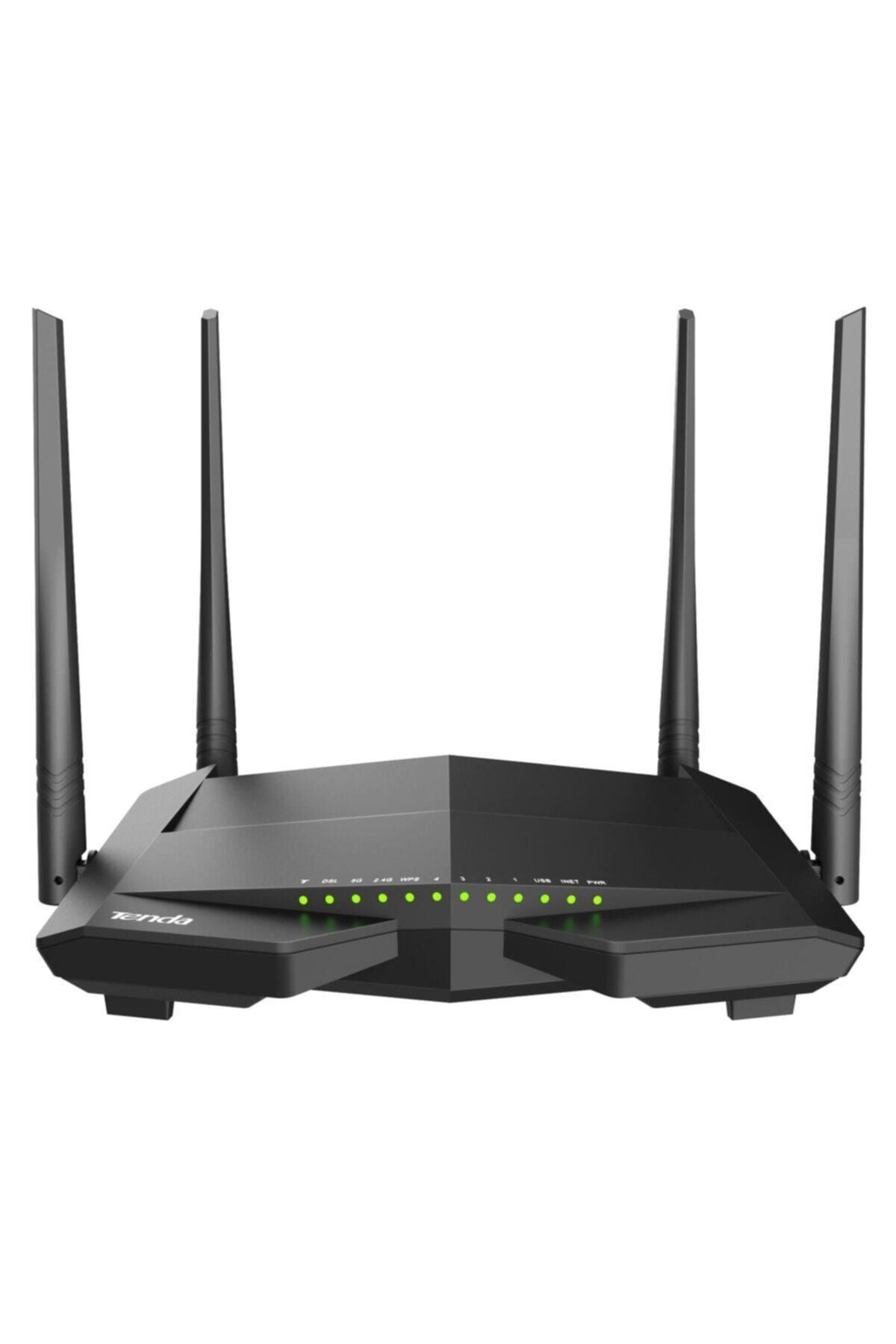 tenda V12 AC1200 Mbps Dual Band Kablosuz 4 x Gigabit Port Fiber Vdsl/adsl Modem Router