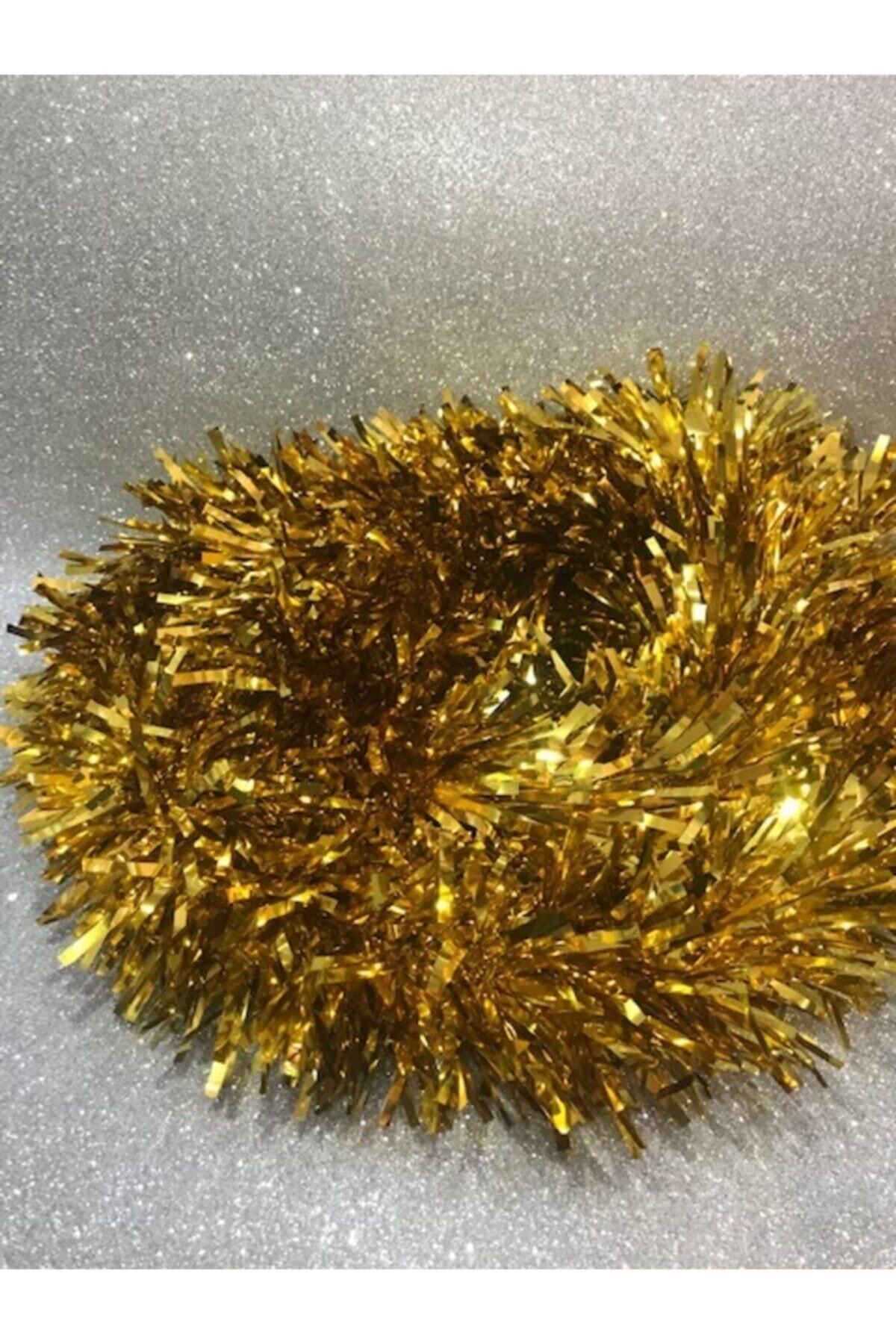 Deniz Party Store Yılbaşı Garland Sim Ağaç Süs Kalın Kesim 8 Cm 2 Metre 1 Adet Gold
