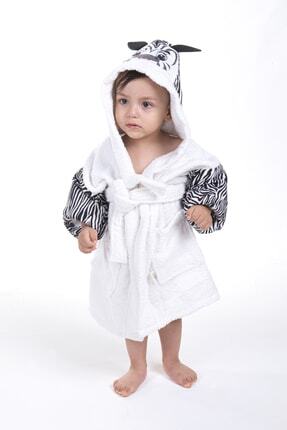 Çocuk Ve Bebek Bornoz Beyaz Zebra Desen - Home Image 0