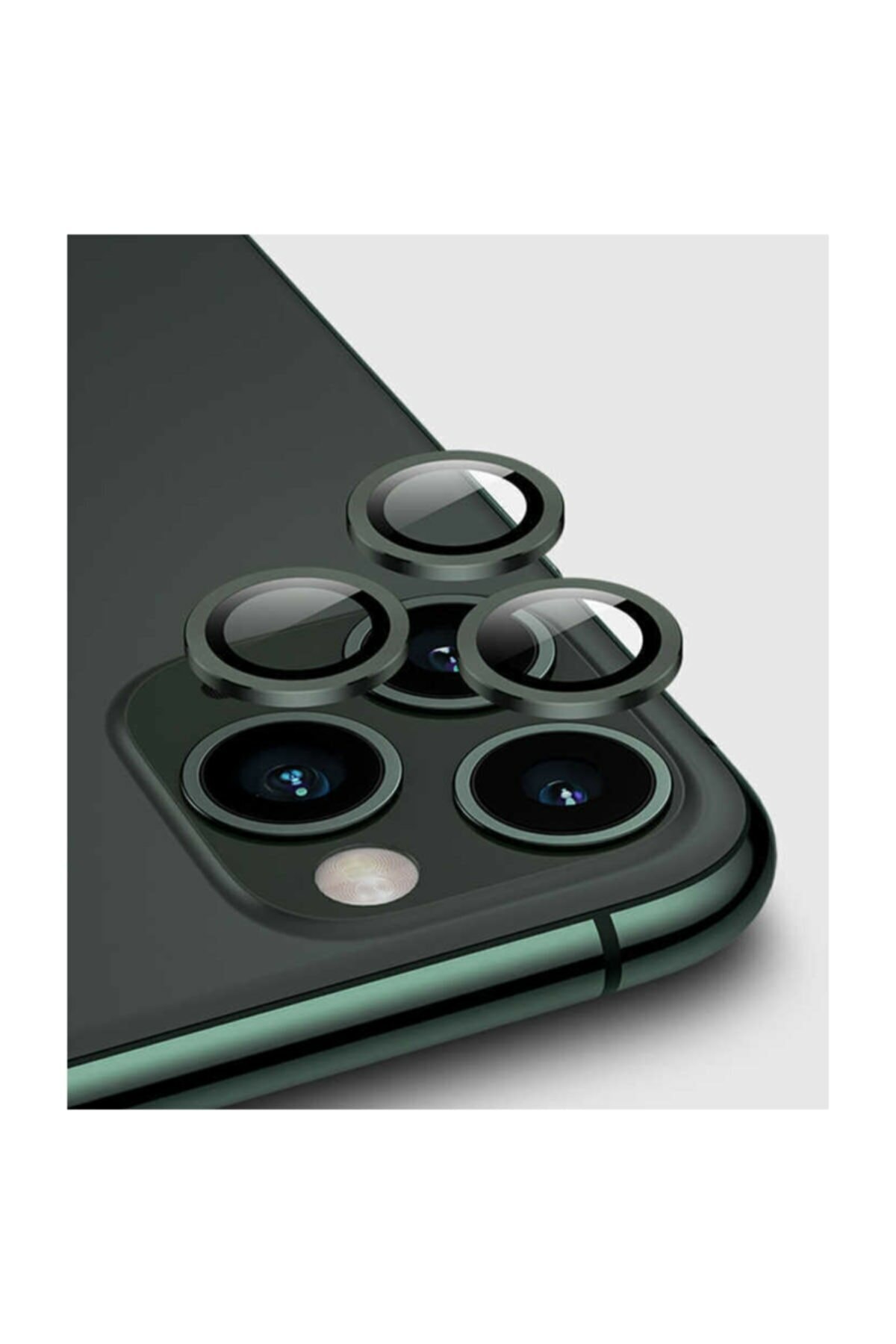HappyCase Iphone 11 Promax Uyumlu Mercek-lens Kamera Koruması Koyu Yeşil