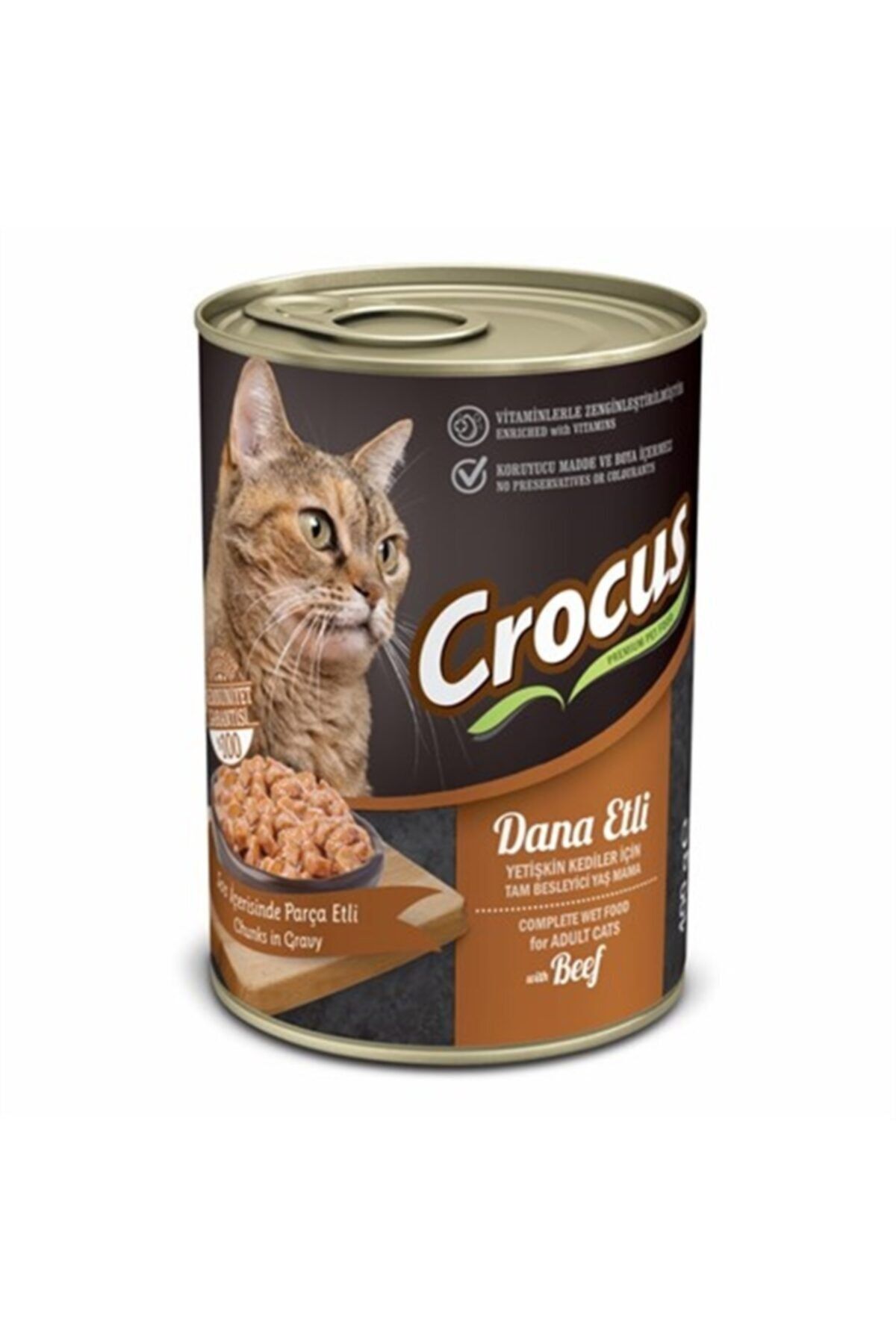 Crocus Yetişkin Kedi Dana Etli Yaş Mama 400g X 12 Adet