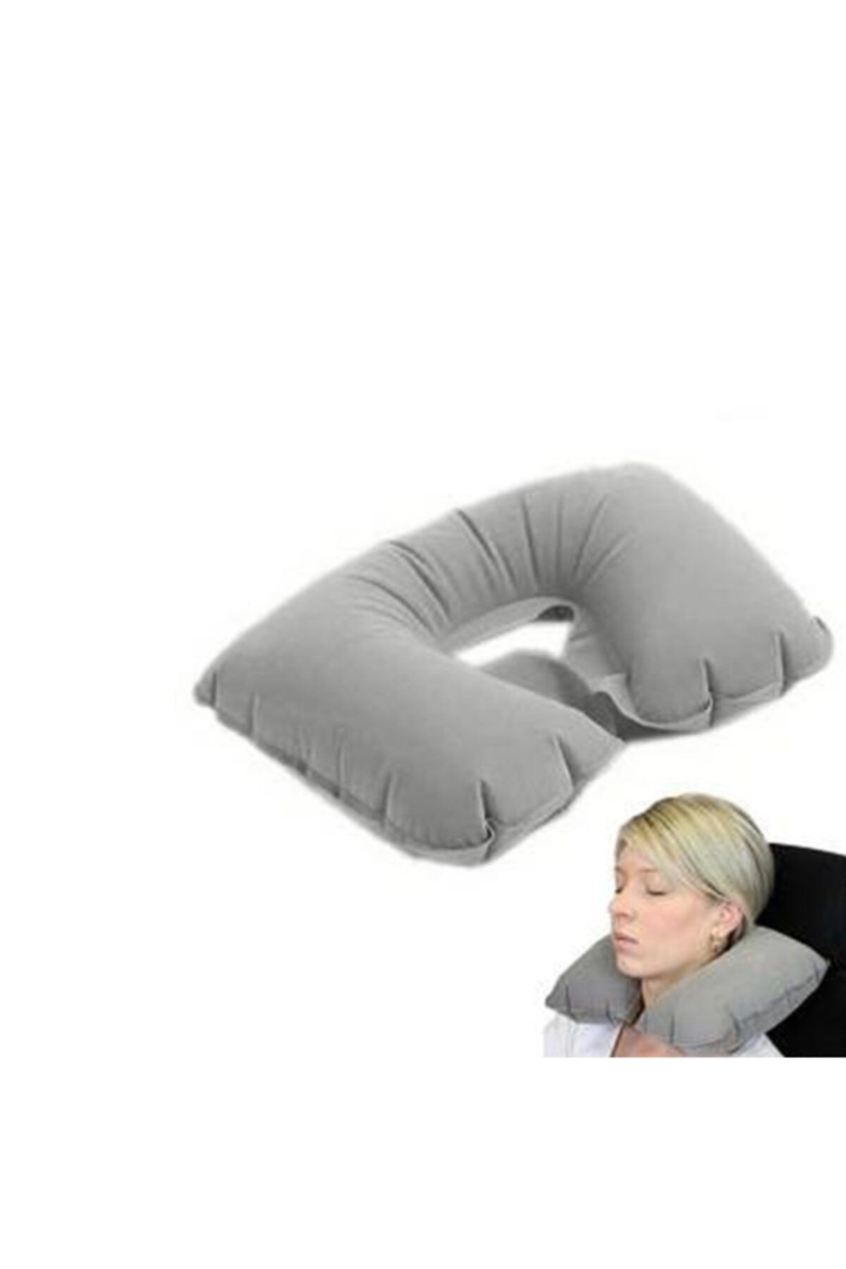 KaktüsKedi Ergonomik Şişme Seyahat Yastığı 32cmx23cm