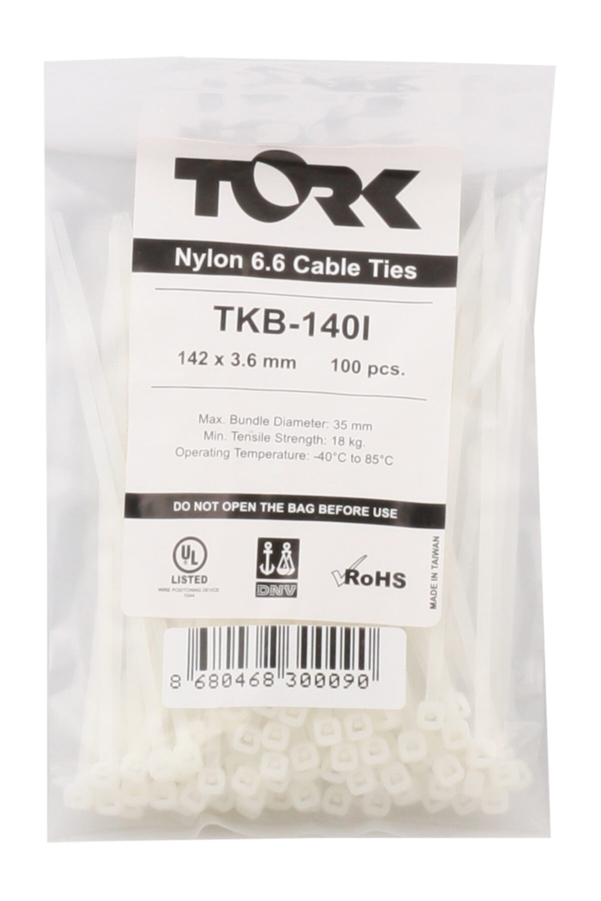 TORK Tkb-140ı 3.6-142 Beyaz Kablo Bağı 100lü Paket