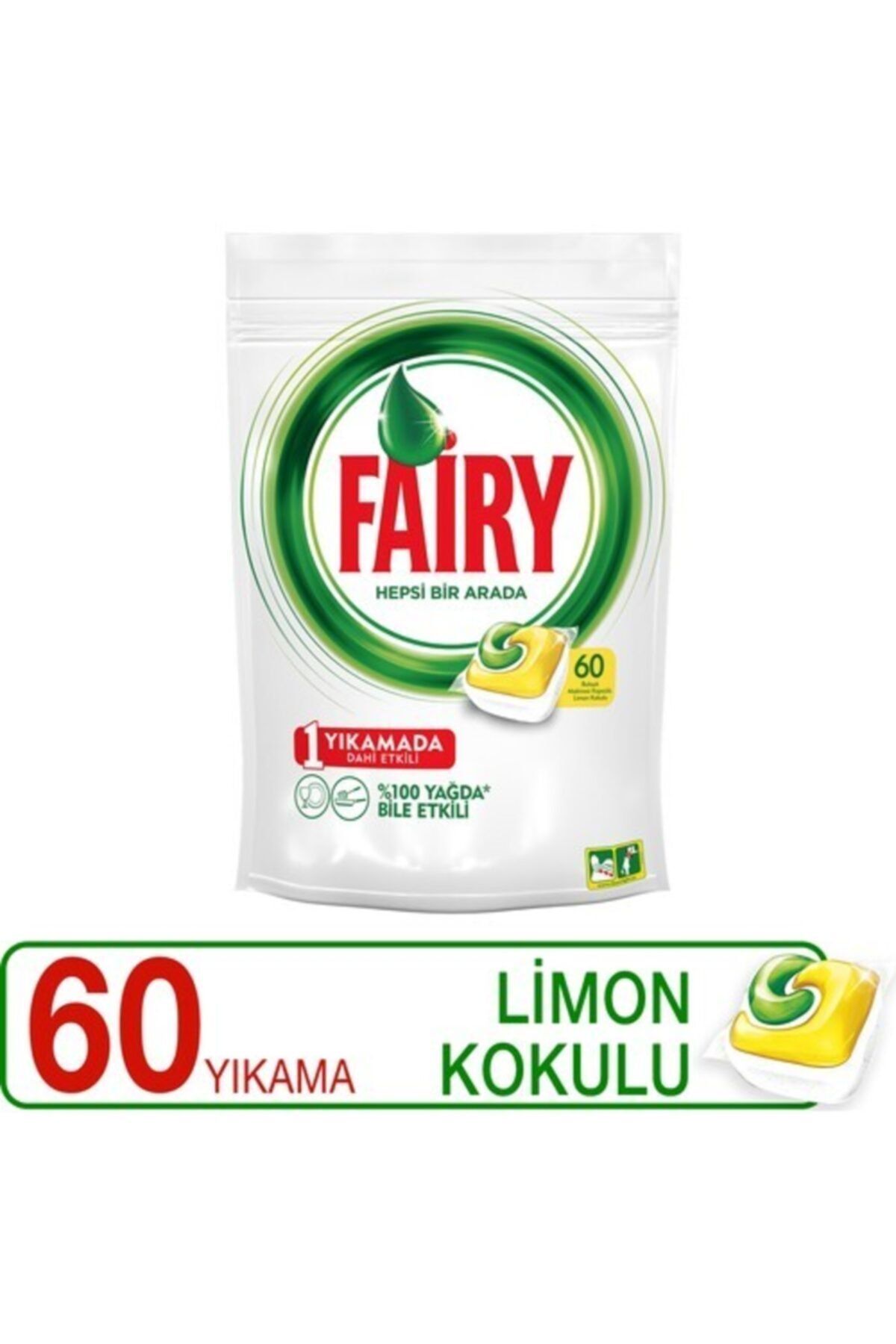 Little Fairy Fairy Hepsi Bir Arada 60 Yıkama Bulaşık Makinesi Deterjanı Kapsülü Limon Kokulu