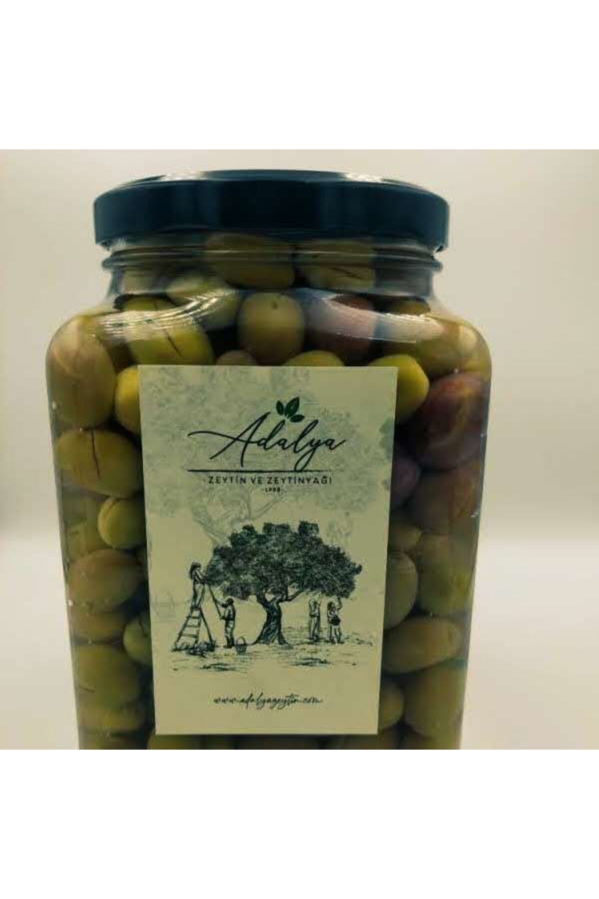 Adalya Zeytin Uslu Dilme Yeşil Zeytin 1000 Gr. Cam Kavanoz