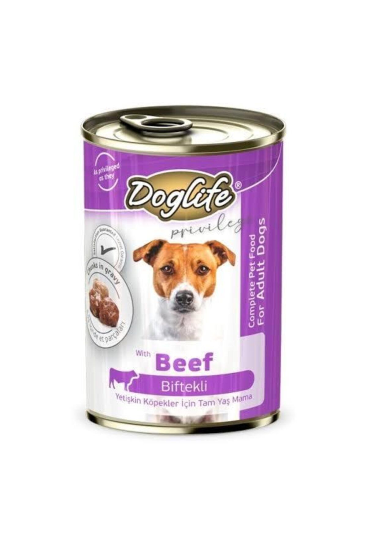 Doglife Biftekli Yetişkin Köpek Konserve Maması 400gr ( 12 Adet )