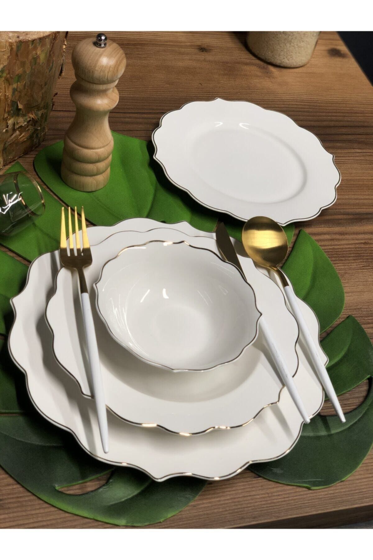Güvenalhome Pink&More Ekselans 24 Parça Porselen Yemek Takımı