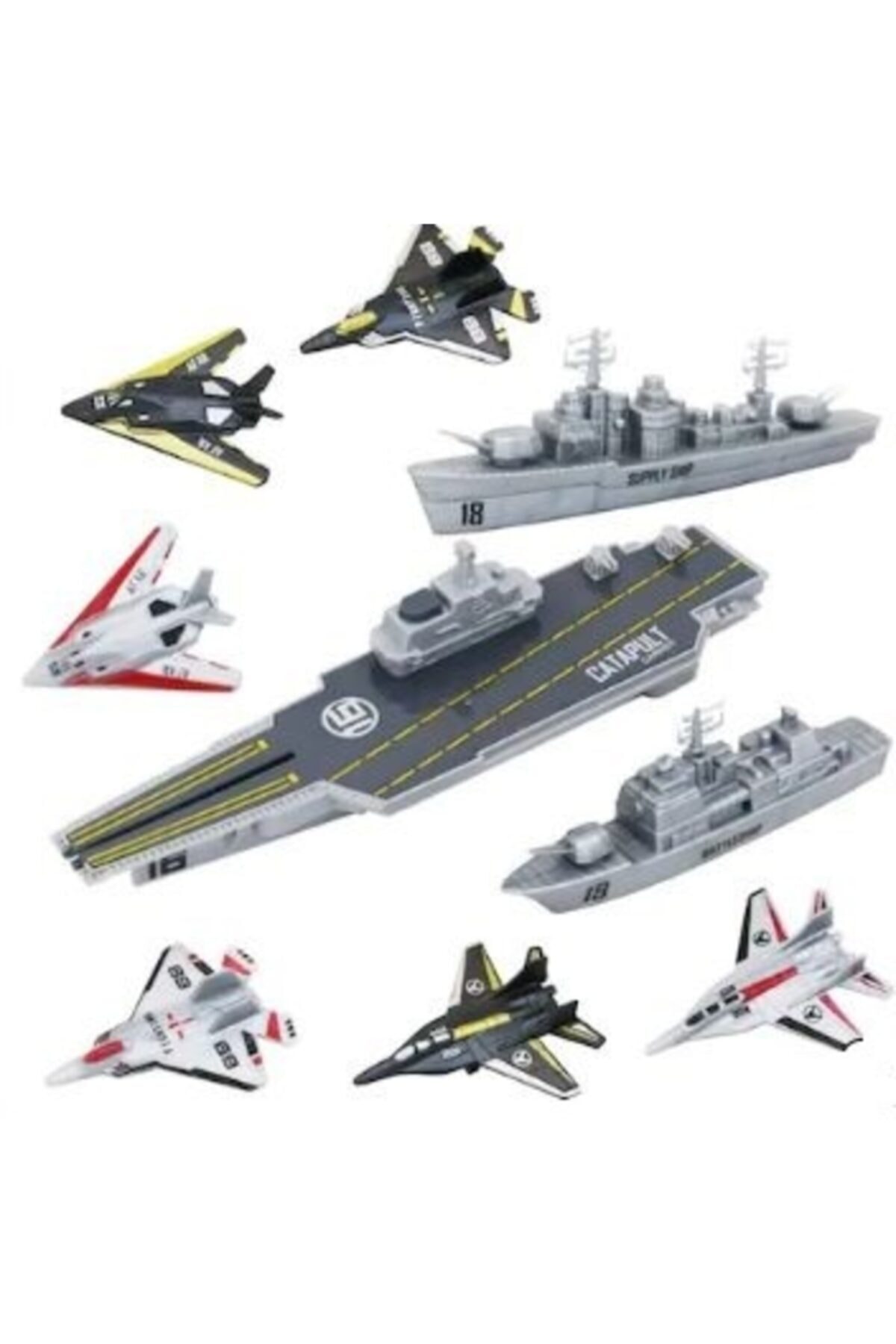 matchbang Oyuncak Uçak Gemisi Destroyer Kruvazör Ve Savaş Jeti Asker Seti