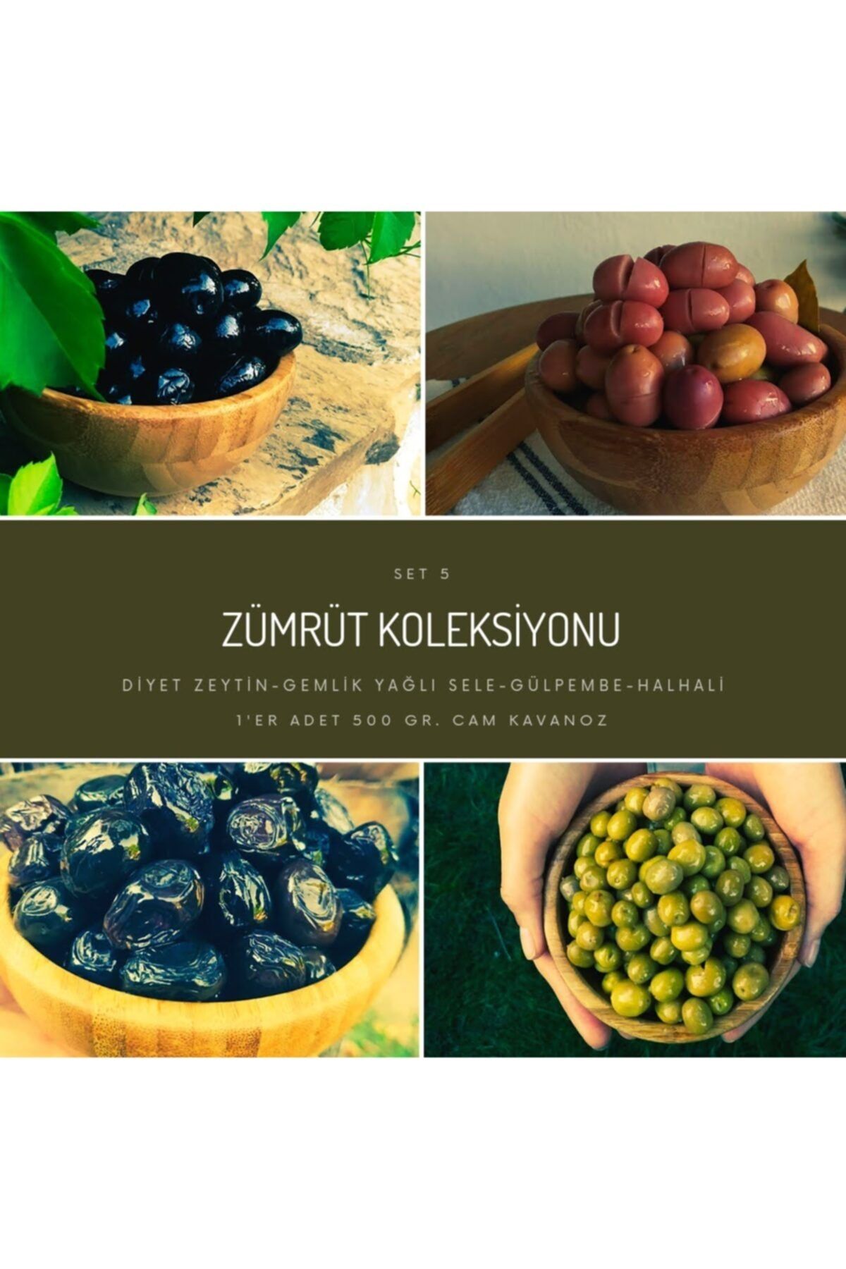ADALYA Özel Set 5: Zümrüt Koleksiyonu 4x500 gr. Cam Kavanoz
