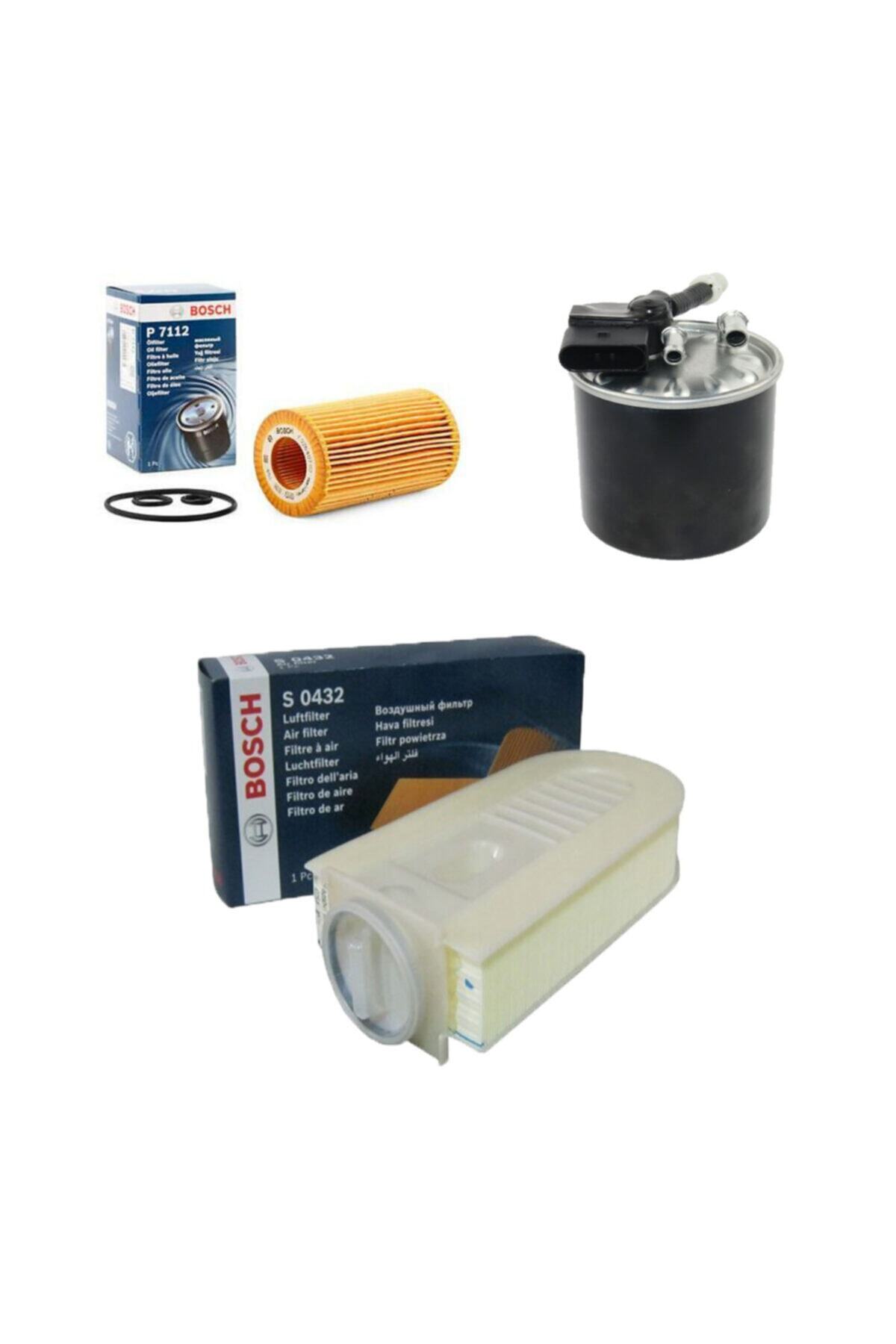 Bosch Filtre Bakım Seti Mercedes W212 E 250 Cdı / Bluetec Dzl 09+ Hava + Yağ F. + Yakıt F.