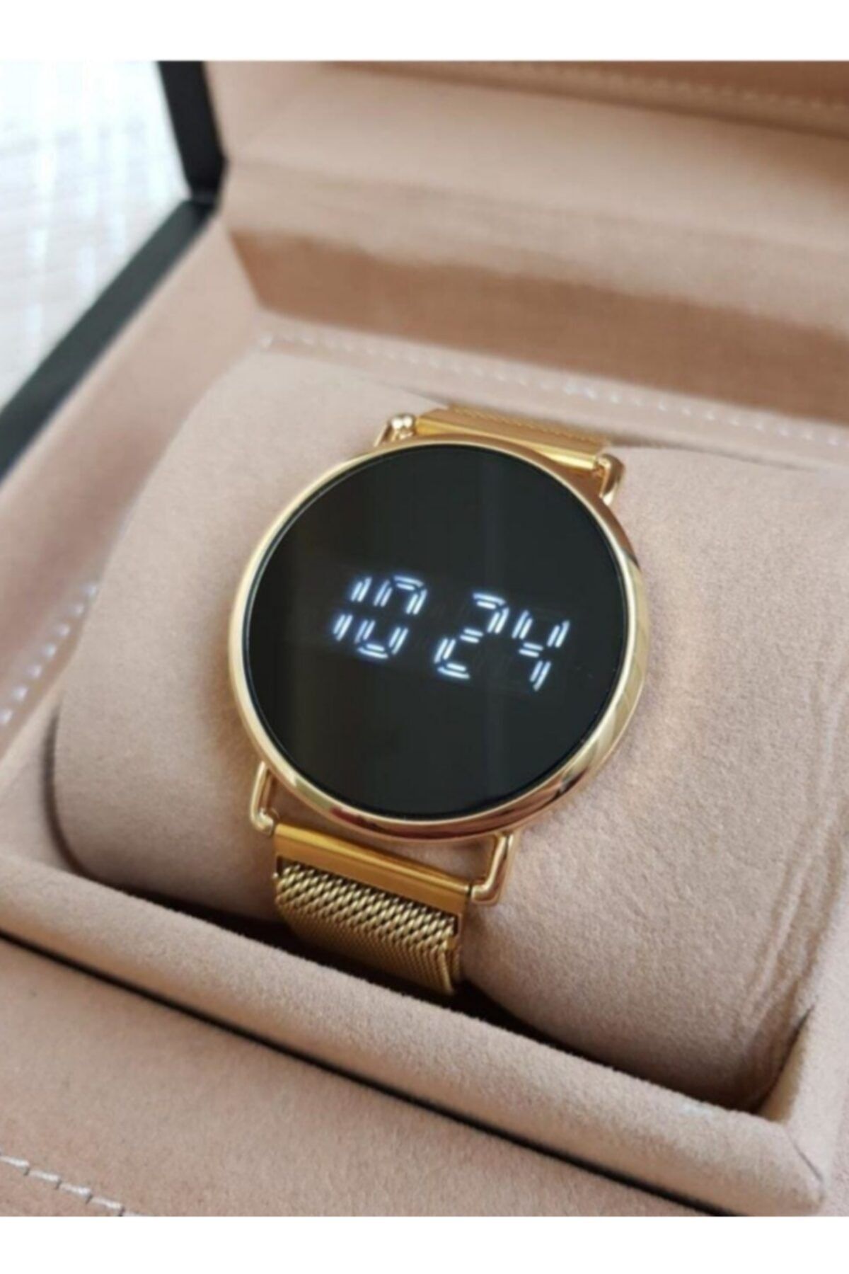 LAMORA Gold Renk Mıknatıslı Kordon Dokunmatik Unisex Saat