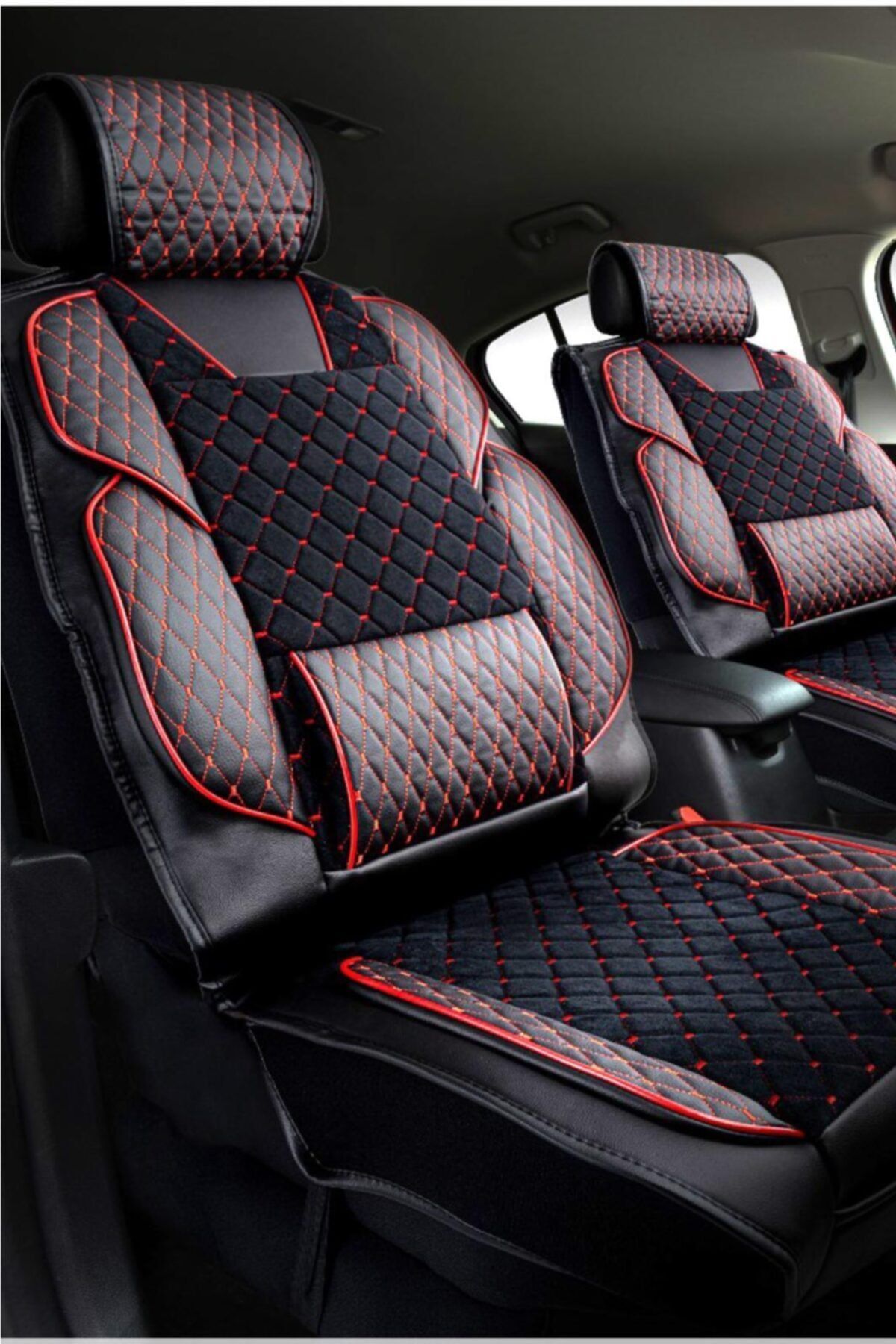 Autodesing Oto Koltuk Kılıfı Seti Yüksek Kalite Deri Lüks Kumaş - Ortopedik Ön-arka Komple Takım