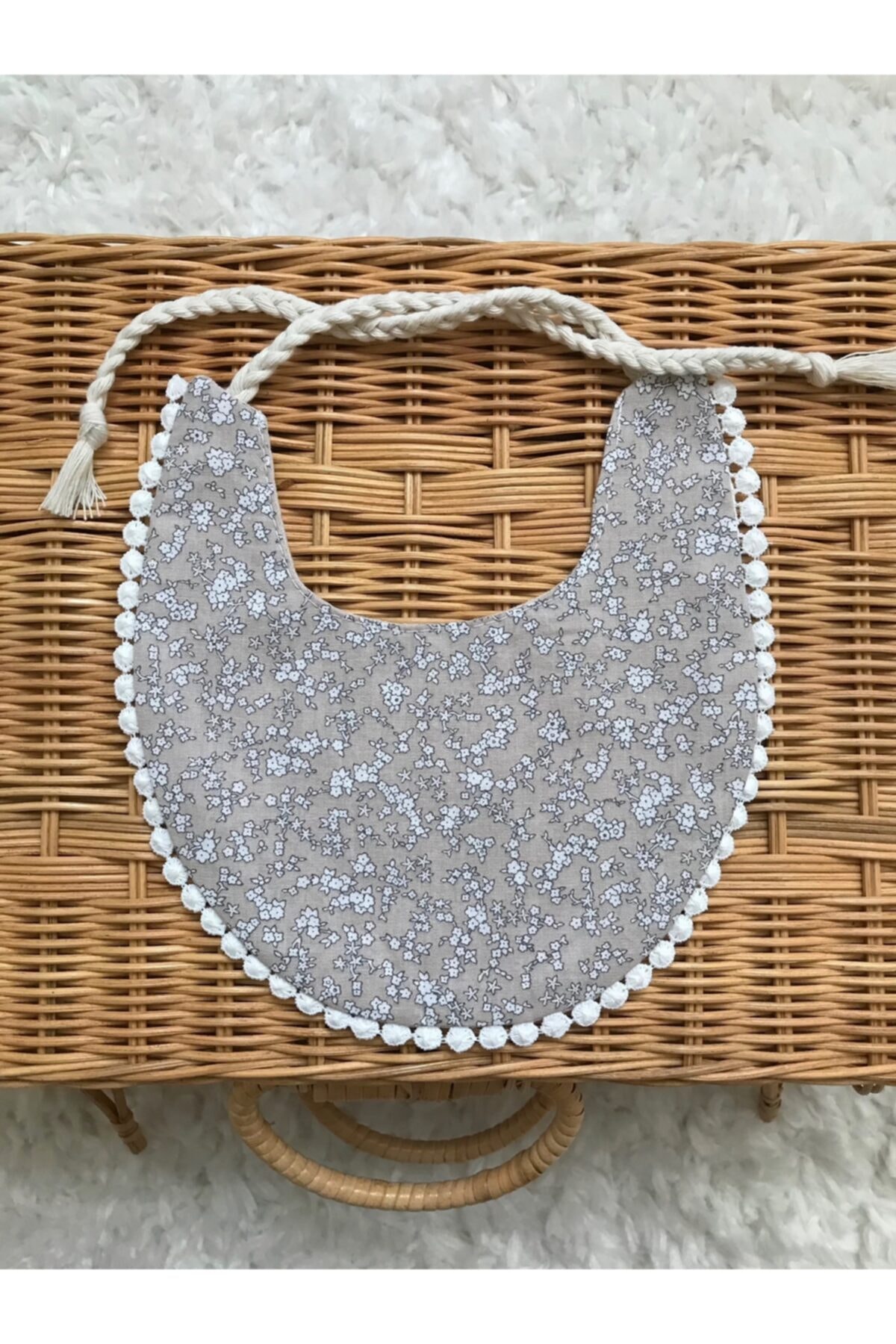 bohemoon Vintage Çiçekli Çift Taraflı Pamuklu Bebek Önlük