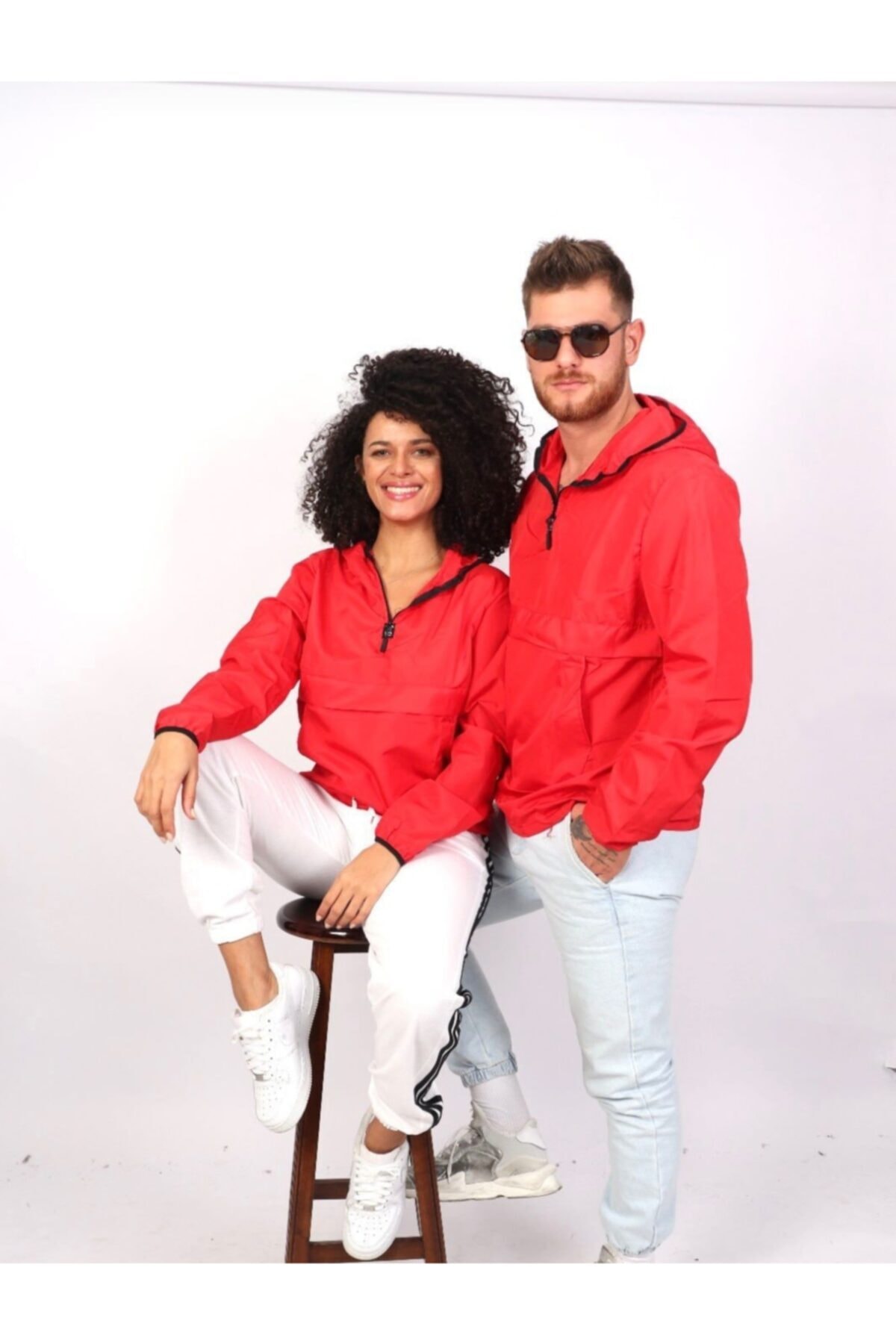 ABETE Kırmızı Düz Yağmurluk