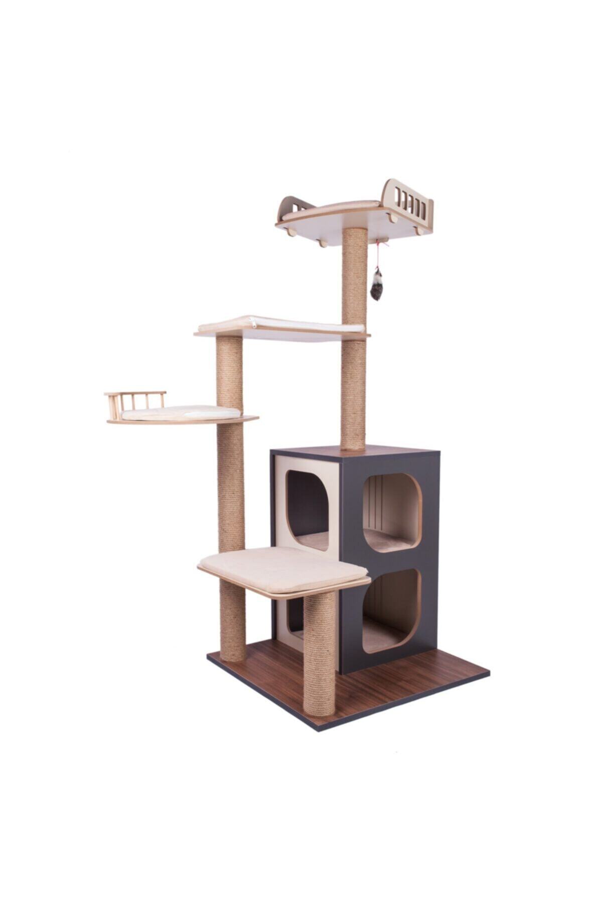Patihomes Pati Homes Xl Dubleks Katlı Kedi Oyun Evi Köşk - Kedi Tırmalaması