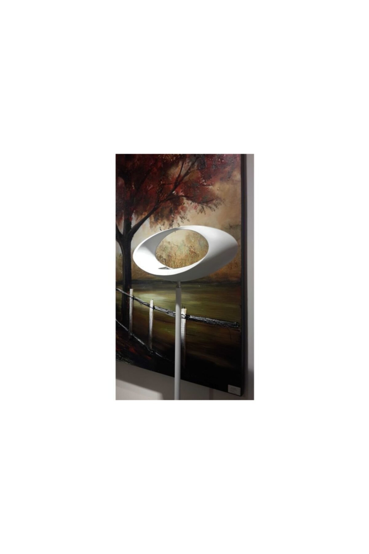 Vivense Beyaz Oval Lambader