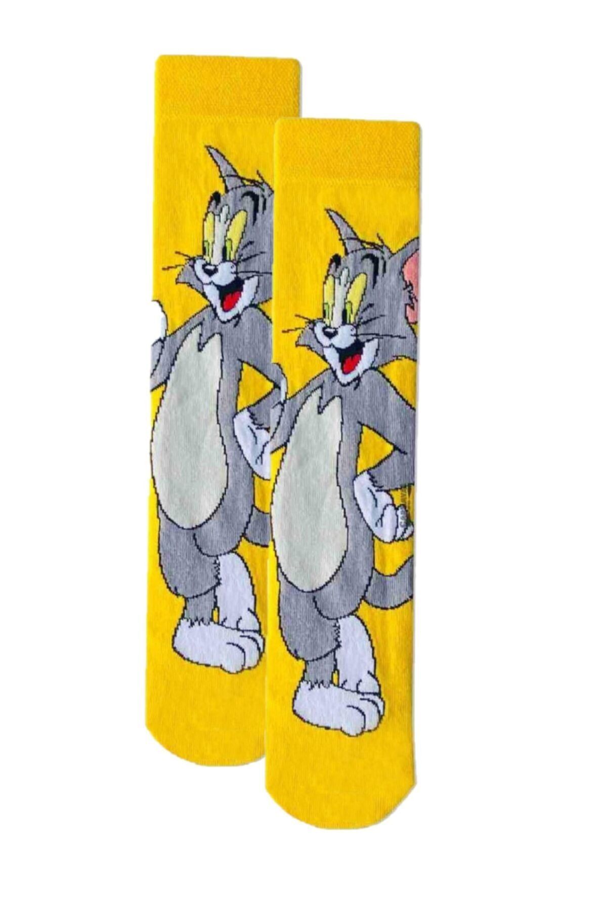 AGS HemDem Tom & Jerry Desenli Unisex Pamuk Çorap Çizgi Film Karekterli Yumuşak Soket